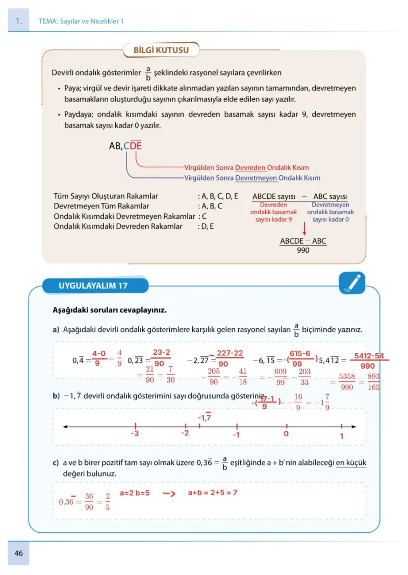 7. Sınıf Matematik Ders Kitabı Cevapları Meb Yayınları 1. Kitap Sayfa 46 Çözüm Görseli