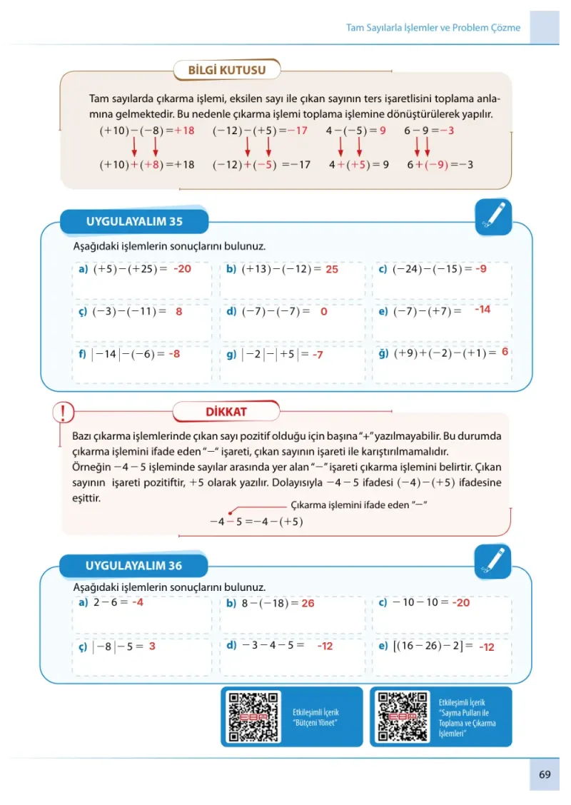 7. Sınıf Matematik Ders Kitabı Cevapları Meb Yayınları 1. Kitap Sayfa 69 Çözüm Görseli