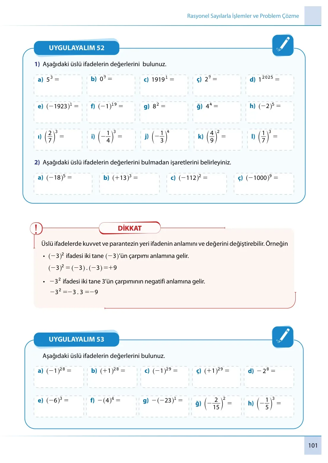 7. Sınıf Matematik Ders Kitabı Cevapları Meb Yayınları 1. Kitap Sayfa 101