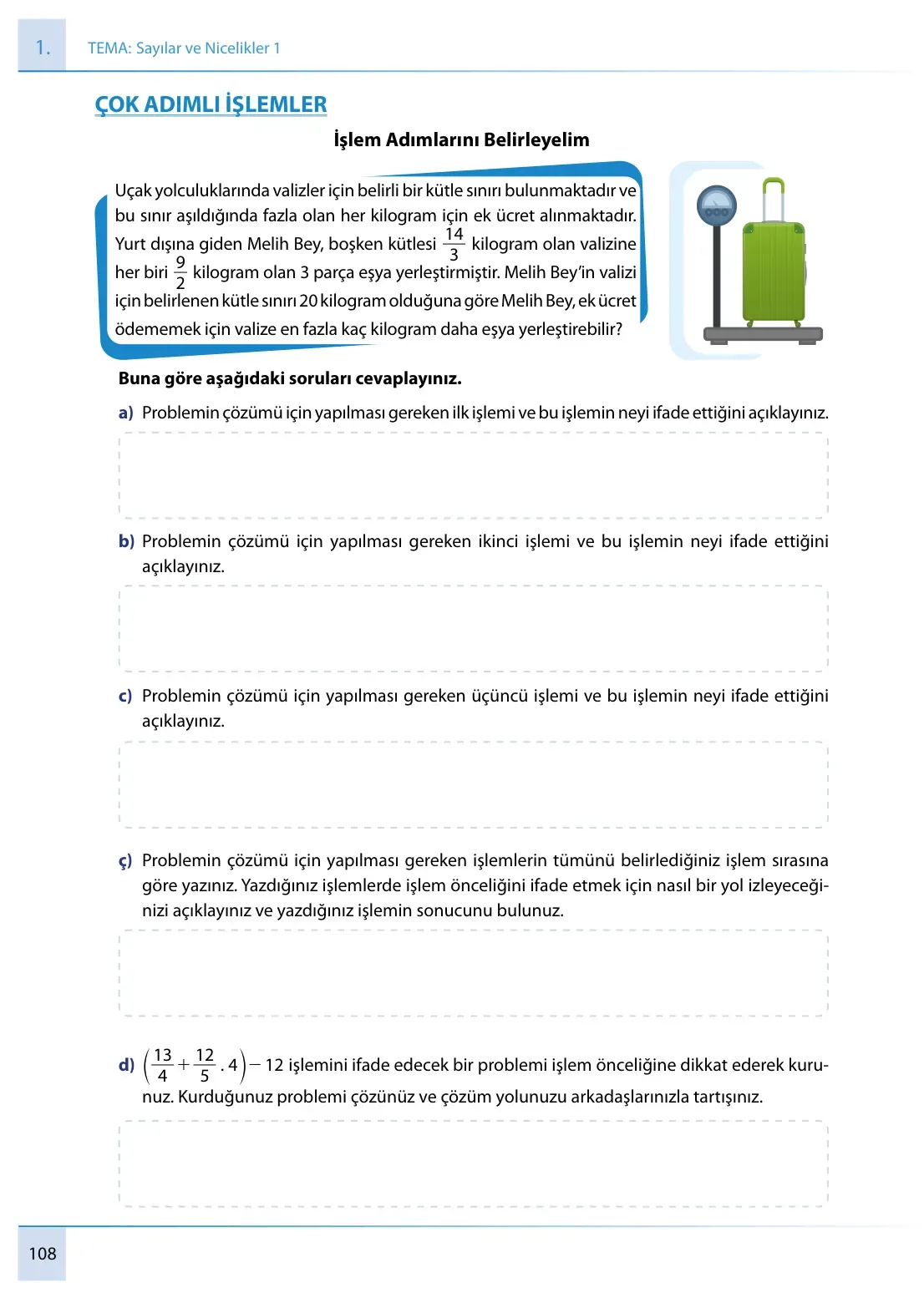 7. Sınıf Matematik Ders Kitabı Cevapları Meb Yayınları 1. Kitap Sayfa 108