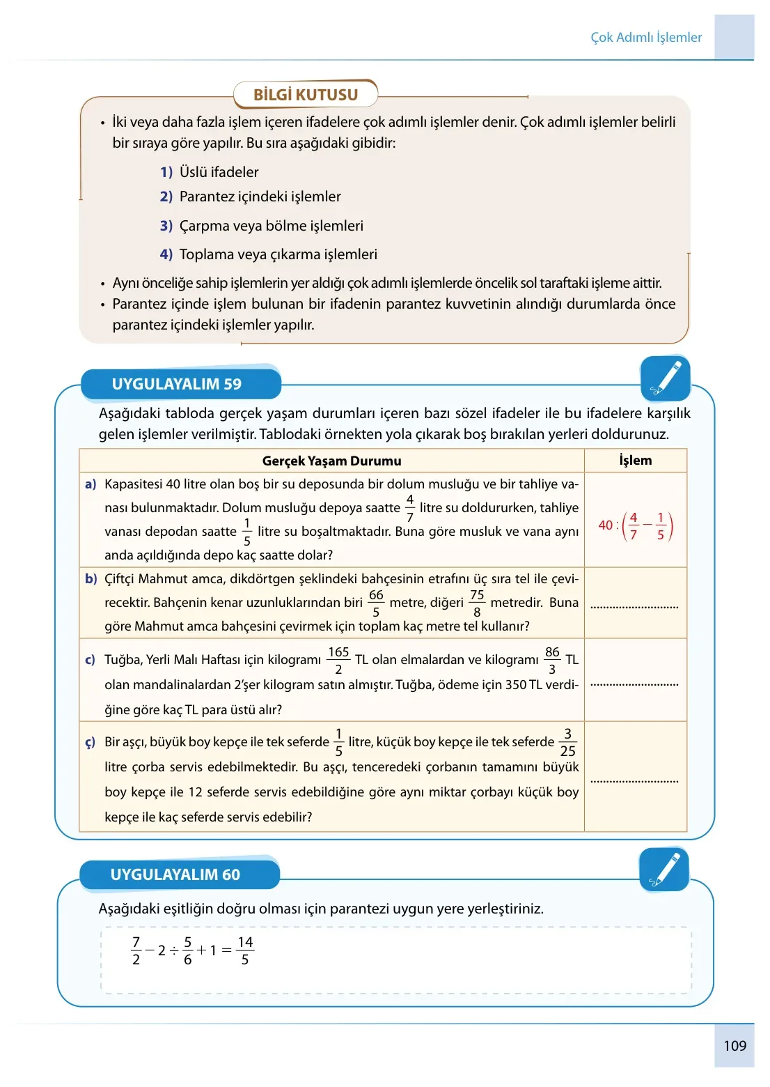 7. Sınıf Matematik Ders Kitabı Cevapları Meb Yayınları 1. Kitap Sayfa 109