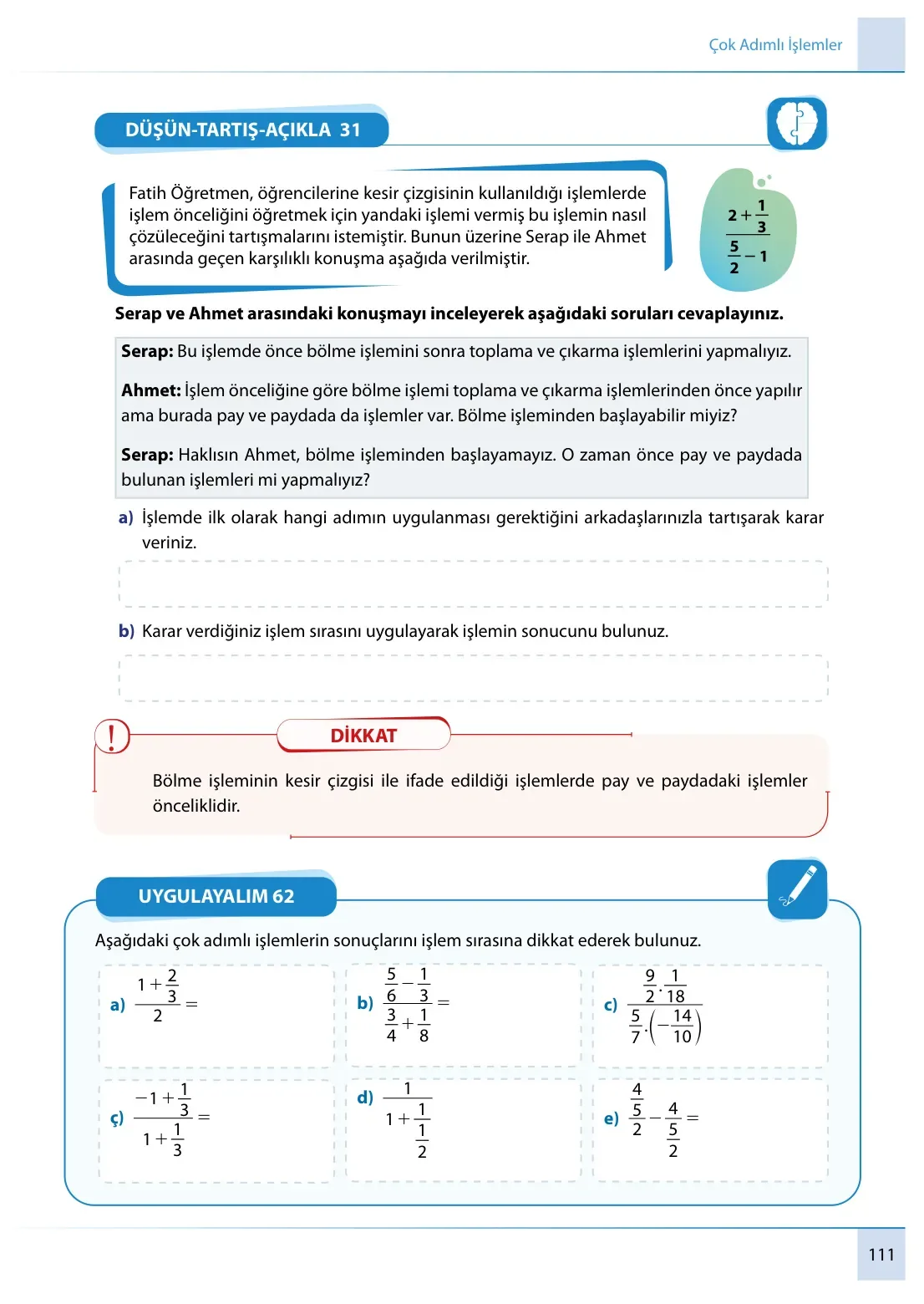 7. Sınıf Matematik Ders Kitabı Cevapları Meb Yayınları 1. Kitap Sayfa 111