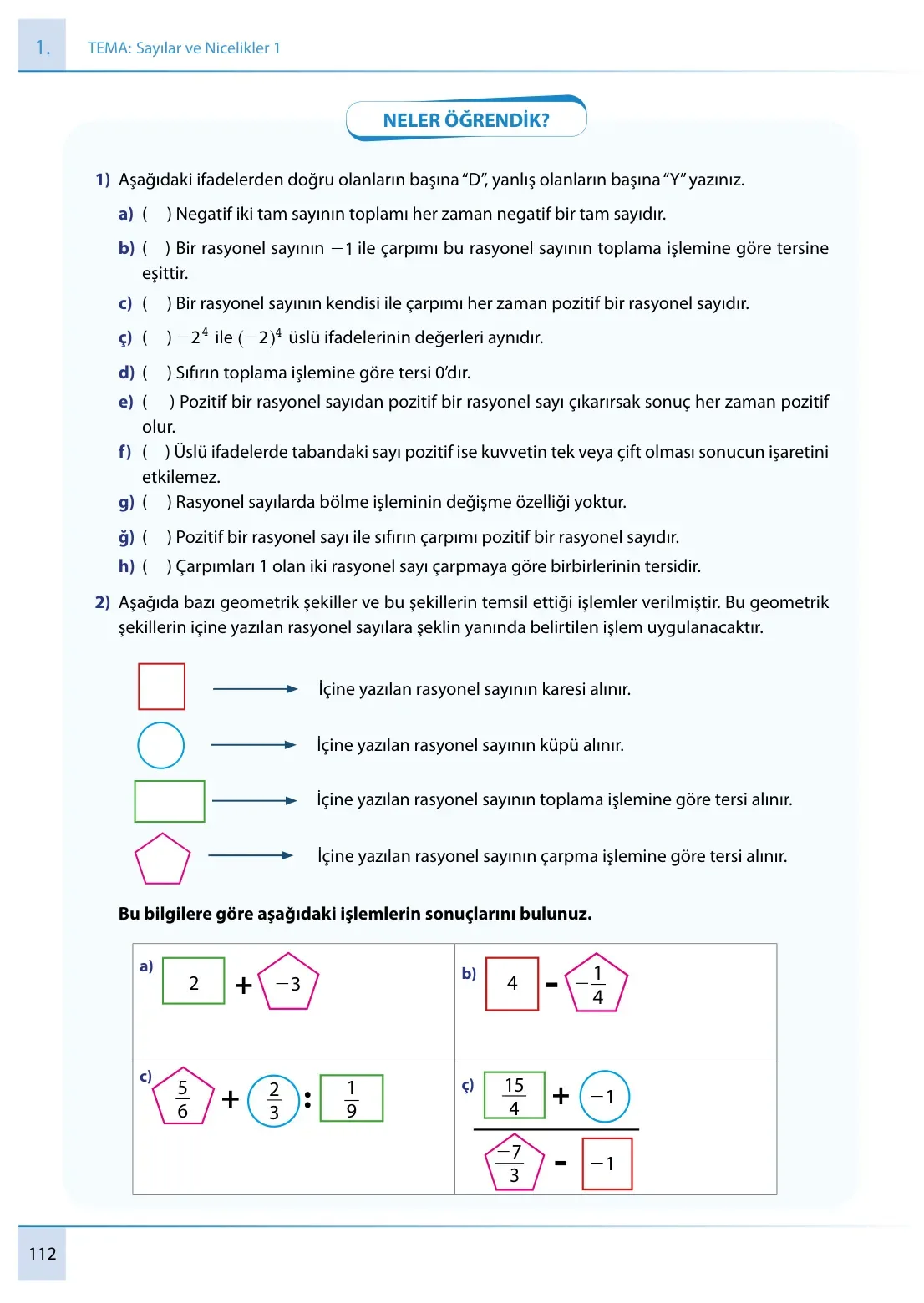 7. Sınıf Matematik Ders Kitabı Cevapları Meb Yayınları 1. Kitap Sayfa 112