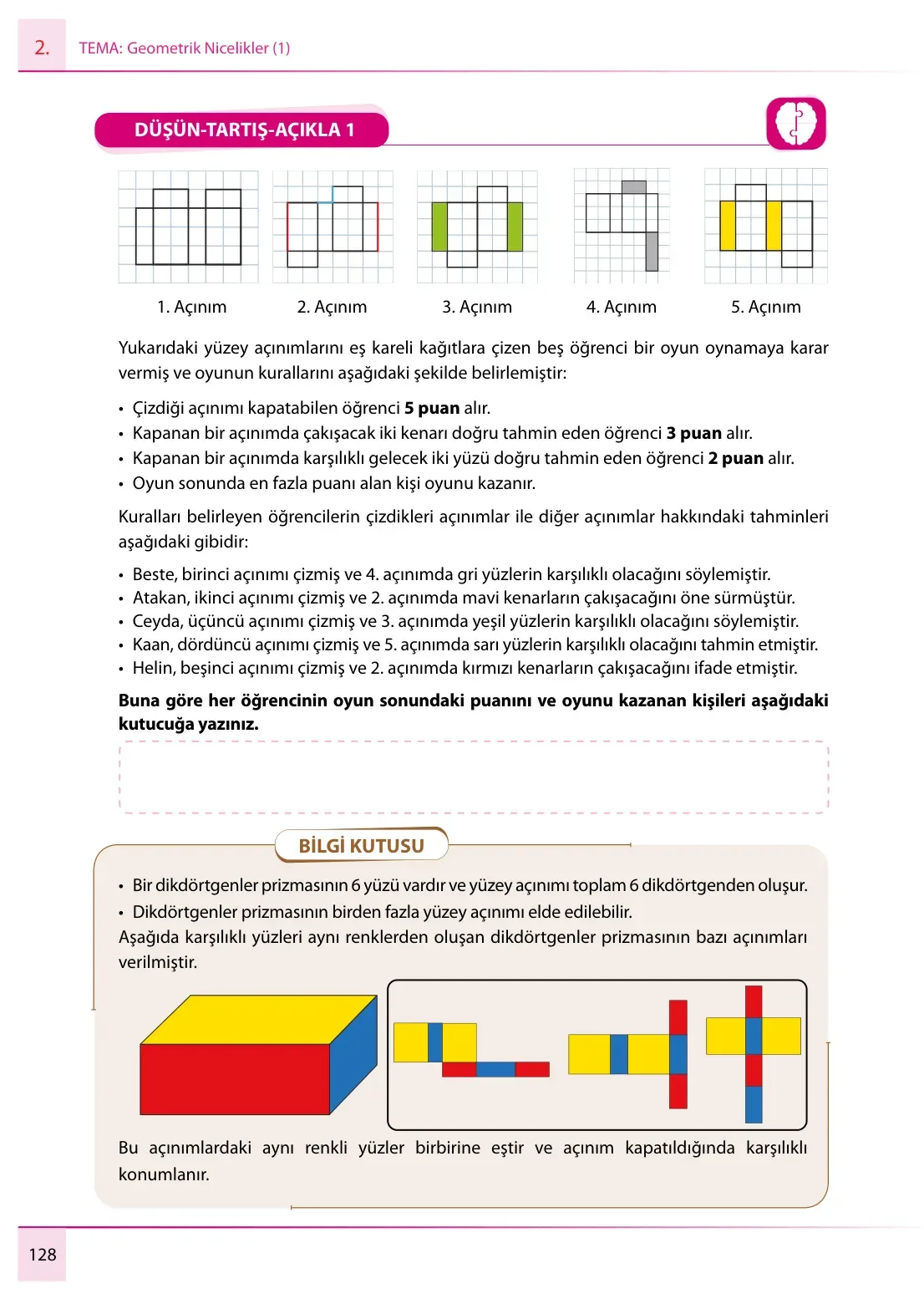 7. Sınıf Matematik Ders Kitabı Cevapları Meb Yayınları 1. Kitap Sayfa 128