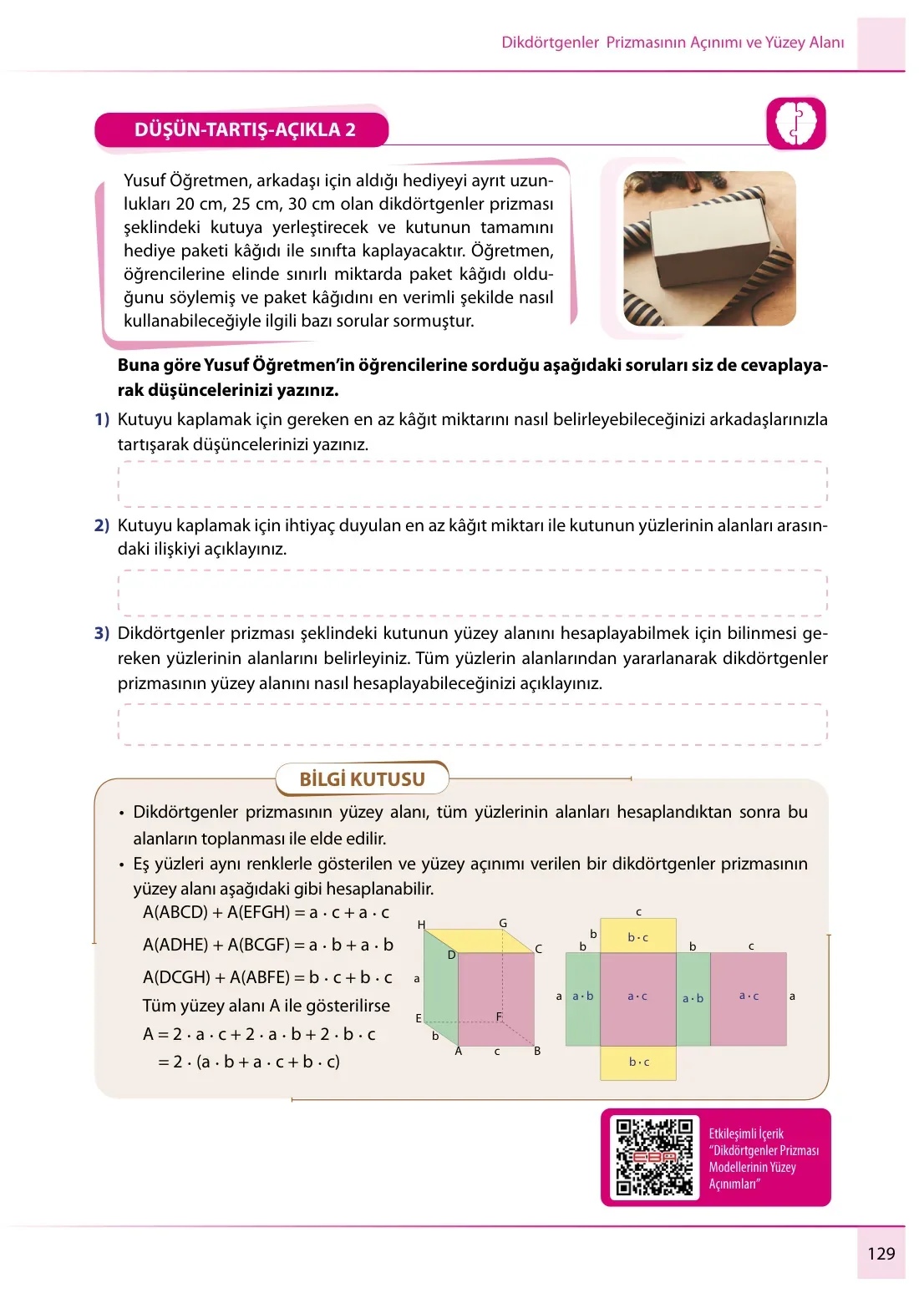 7. Sınıf Matematik Ders Kitabı Cevapları Meb Yayınları 1. Kitap Sayfa 129