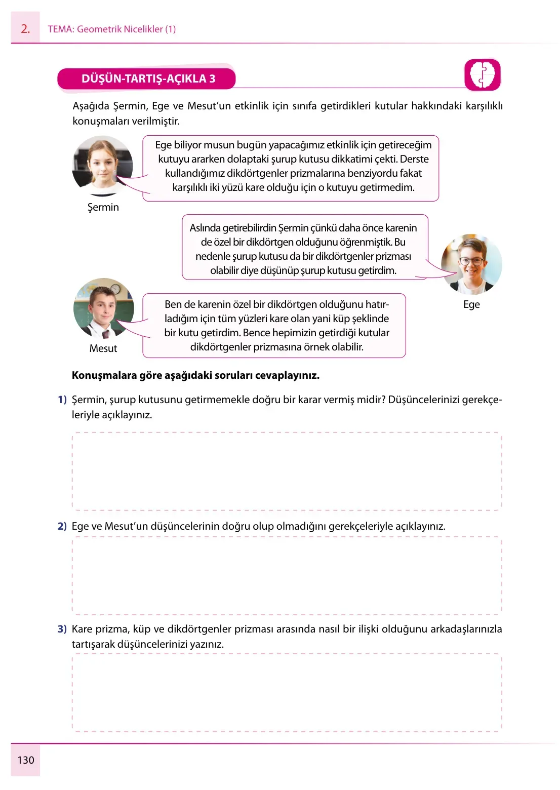 7. Sınıf Matematik Ders Kitabı Cevapları Meb Yayınları 1. Kitap Sayfa 130