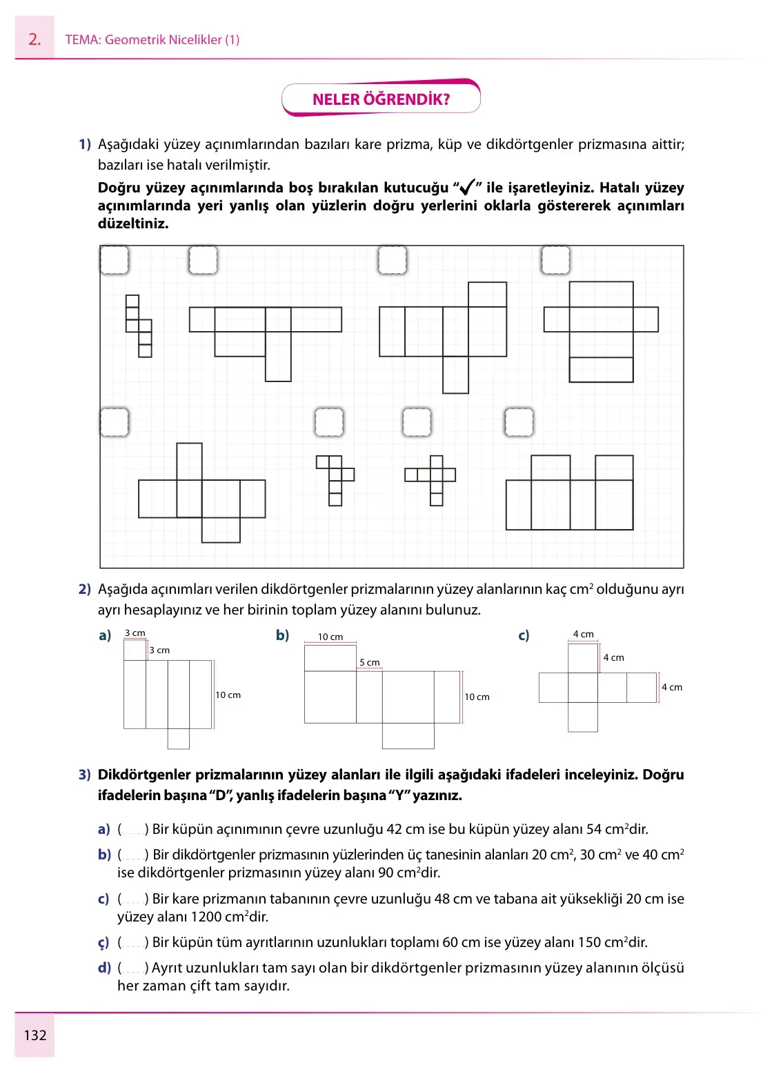 7. Sınıf Matematik Ders Kitabı Cevapları Meb Yayınları 1. Kitap Sayfa 132