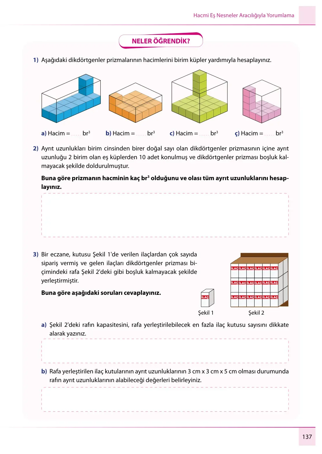 7. Sınıf Matematik Ders Kitabı Cevapları Meb Yayınları 1. Kitap Sayfa 137