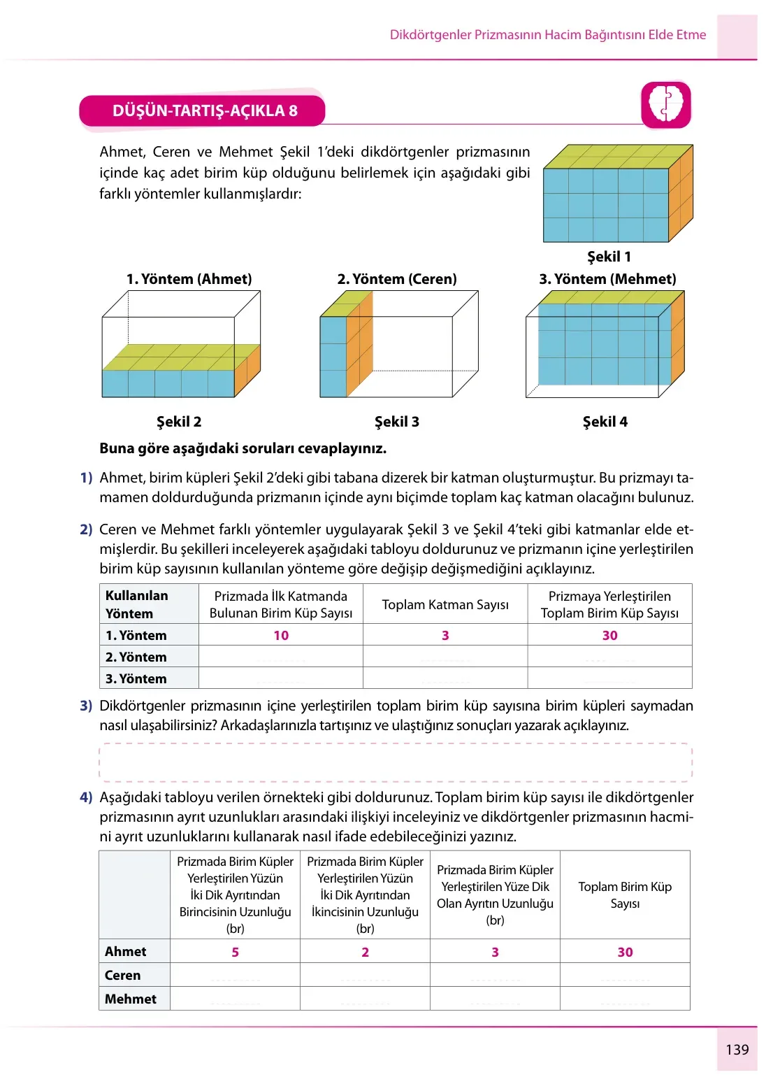 7. Sınıf Matematik Ders Kitabı Cevapları Meb Yayınları 1. Kitap Sayfa 139