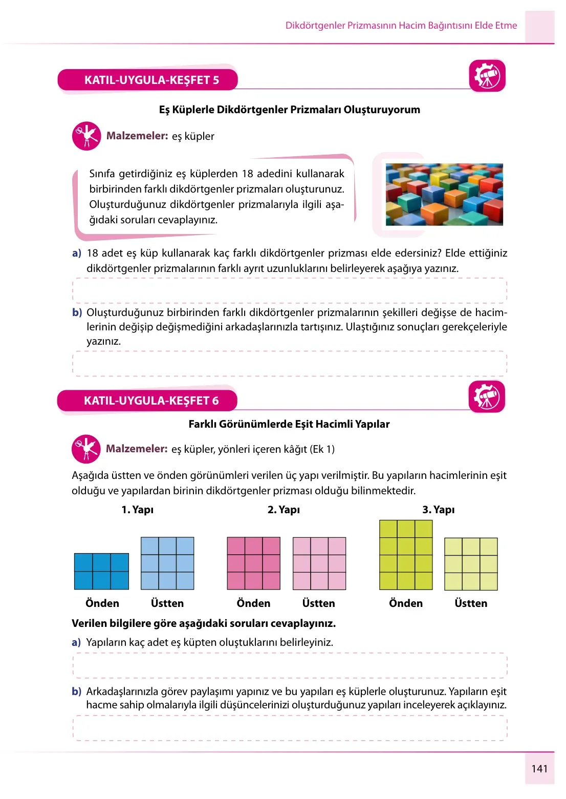 7. Sınıf Matematik Ders Kitabı Cevapları Meb Yayınları 1. Kitap Sayfa 141
