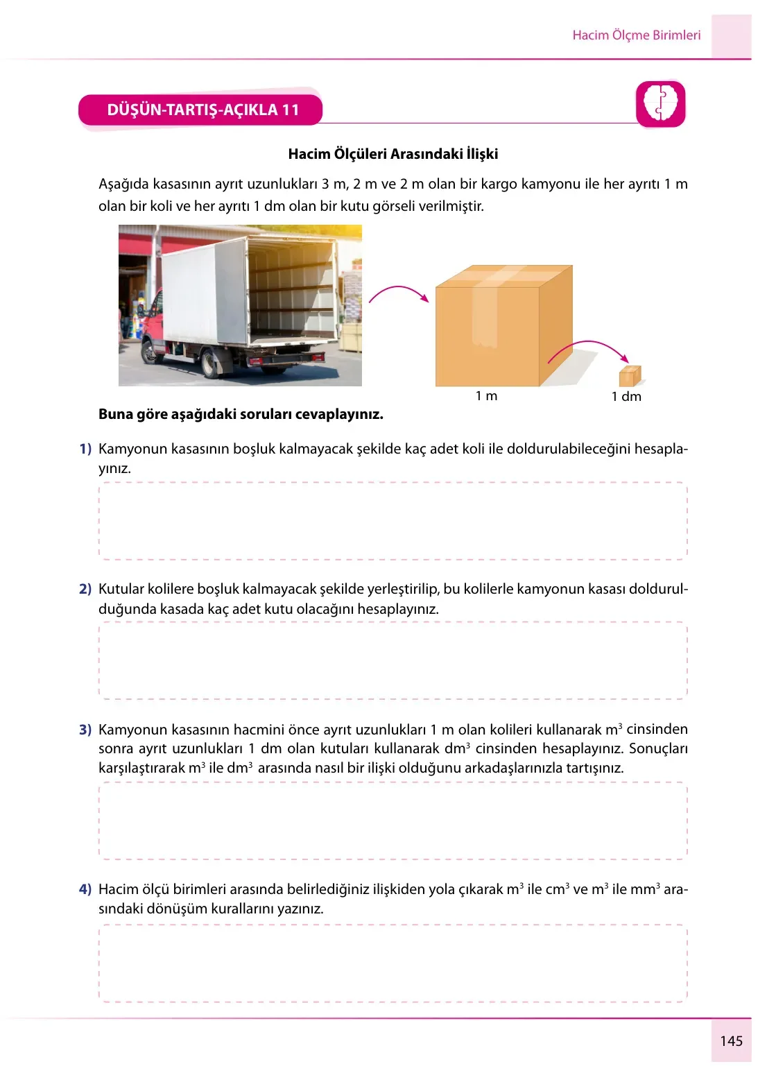 7. Sınıf Matematik Ders Kitabı Cevapları Meb Yayınları 1. Kitap Sayfa 145