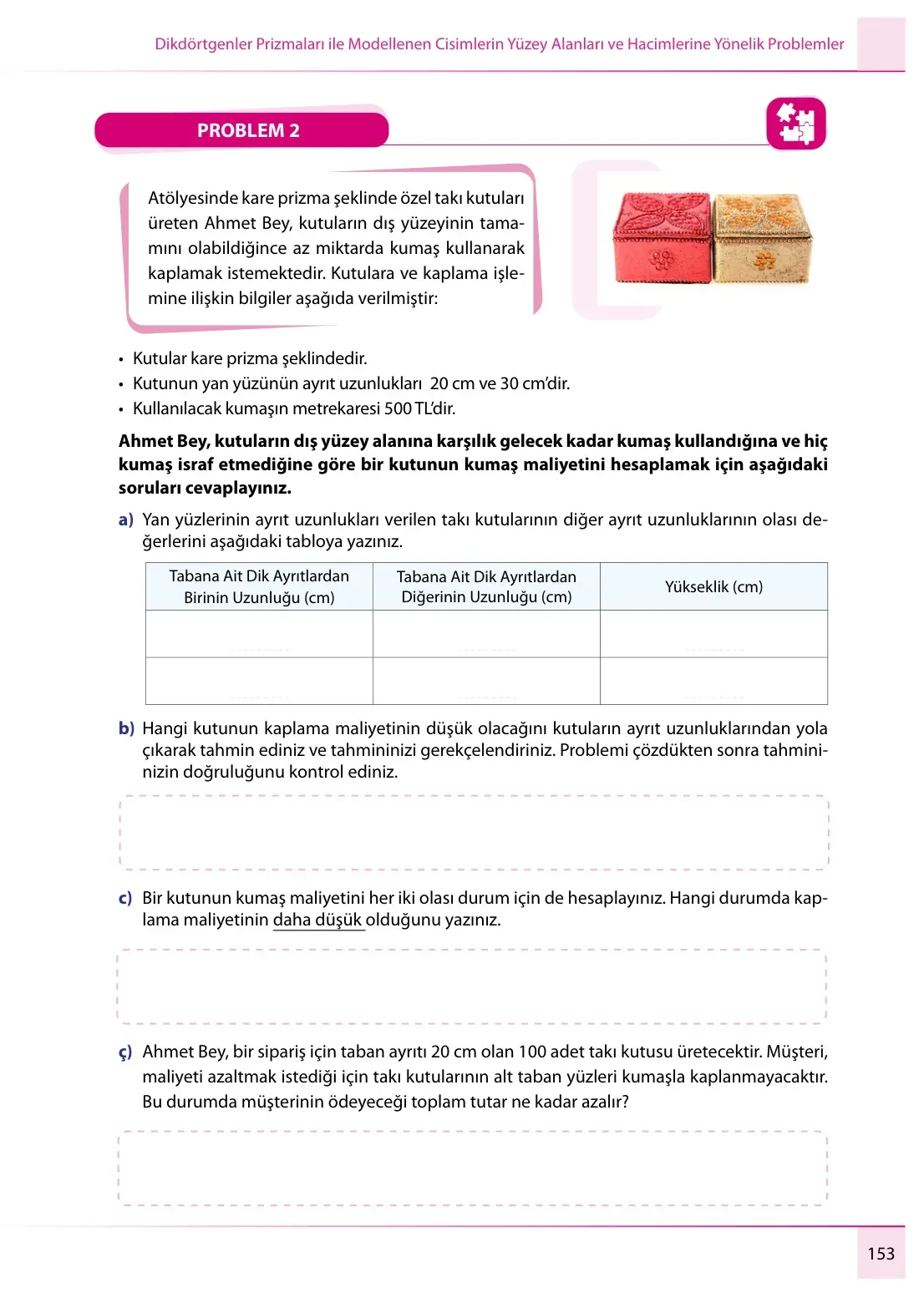 7. Sınıf Matematik Ders Kitabı Cevapları Meb Yayınları 1. Kitap Sayfa 153