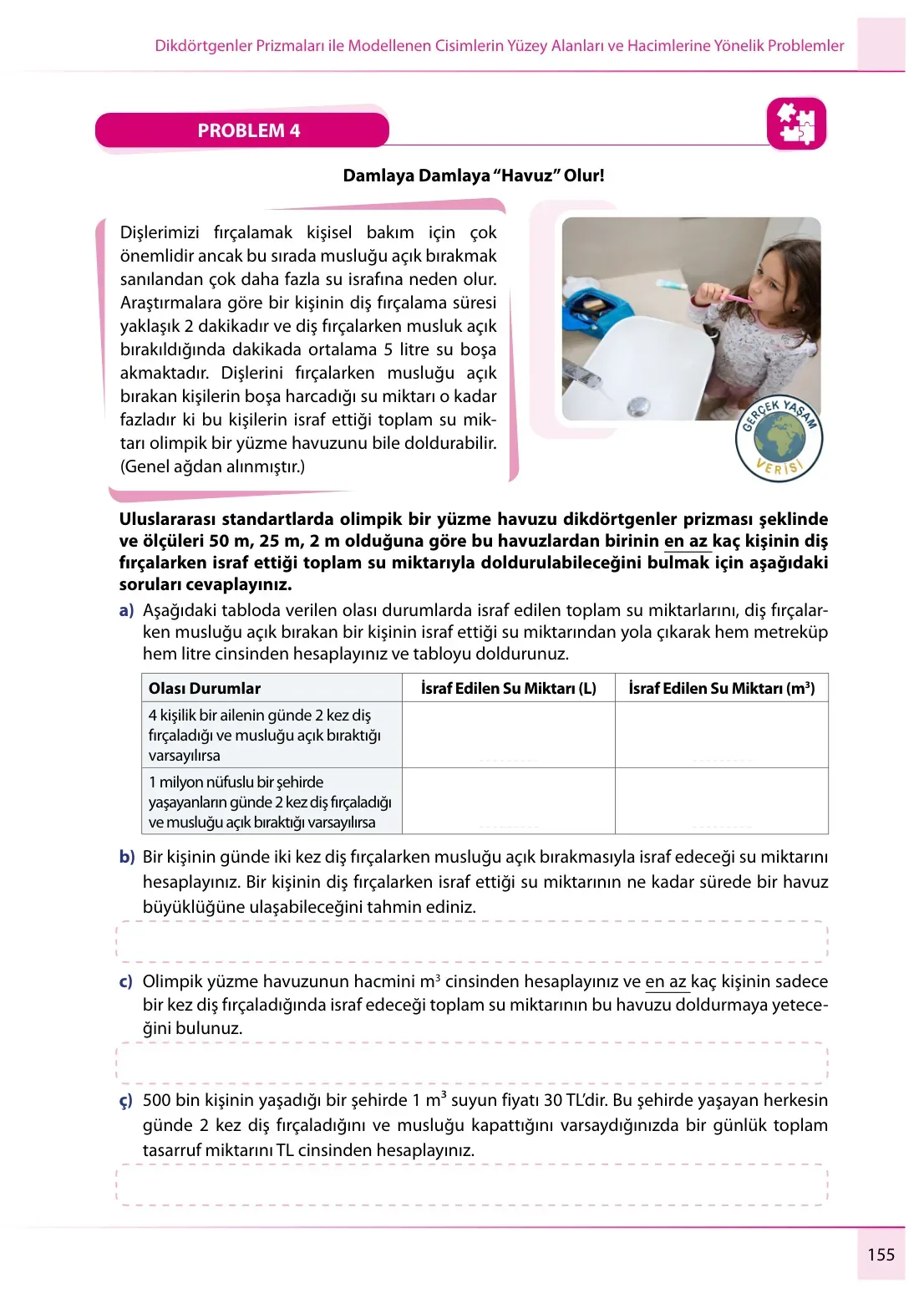 7. Sınıf Matematik Ders Kitabı Cevapları Meb Yayınları 1. Kitap Sayfa 155