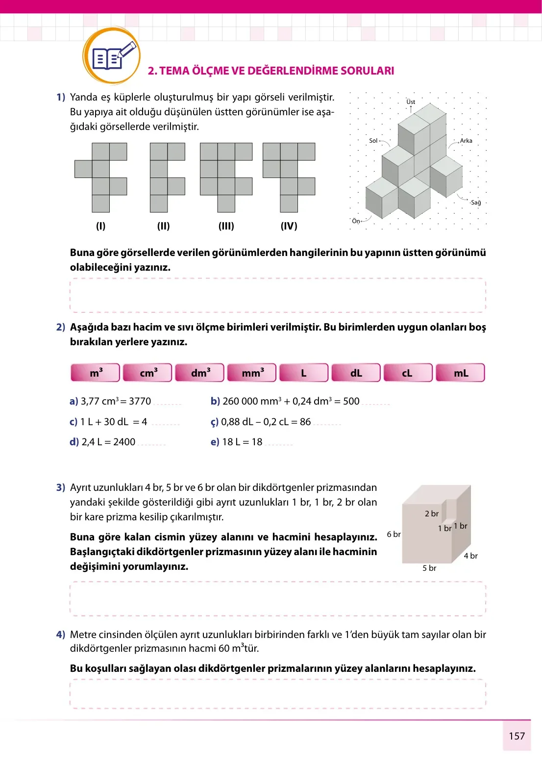 7. Sınıf Matematik Ders Kitabı Cevapları Meb Yayınları 1. Kitap Sayfa 157