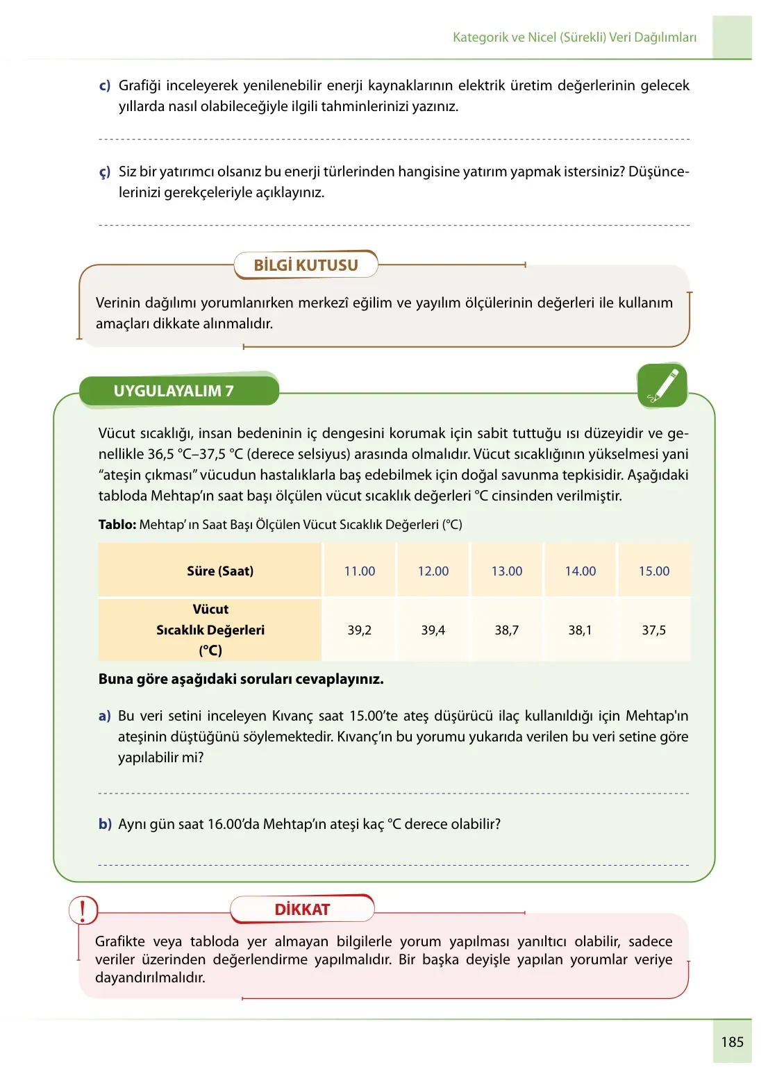 7. Sınıf Matematik Ders Kitabı Cevapları Meb Yayınları 1. Kitap Sayfa 185
