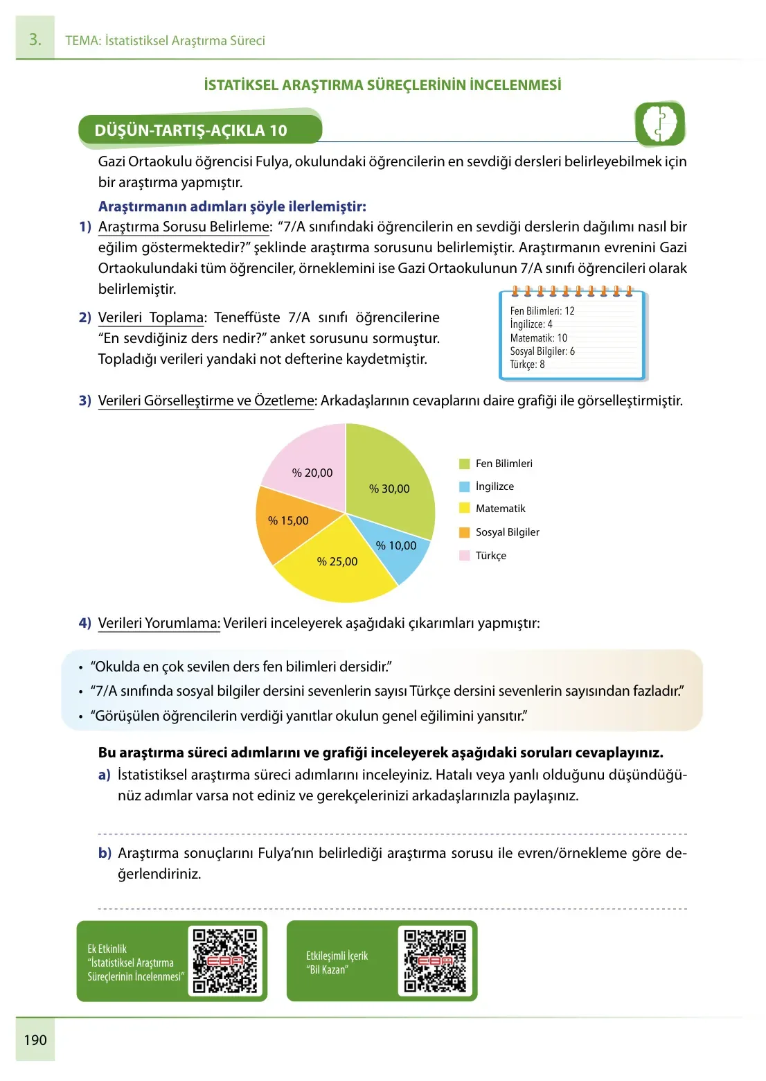 7. Sınıf Matematik Ders Kitabı Cevapları Meb Yayınları 1. Kitap Sayfa 190