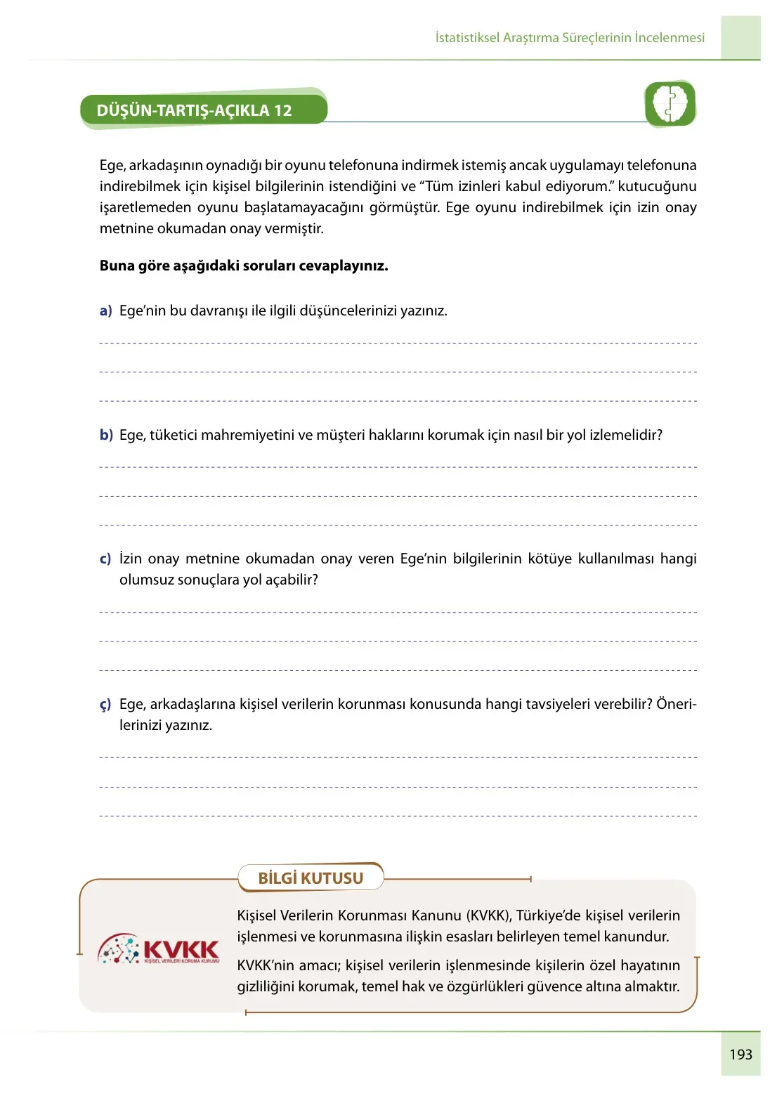 7. Sınıf Matematik Ders Kitabı Cevapları Meb Yayınları 1. Kitap Sayfa 193