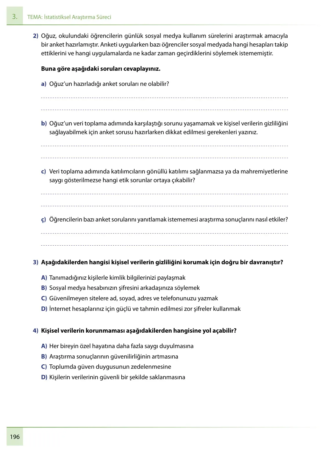 7. Sınıf Matematik Ders Kitabı Cevapları Meb Yayınları 1. Kitap Sayfa 196