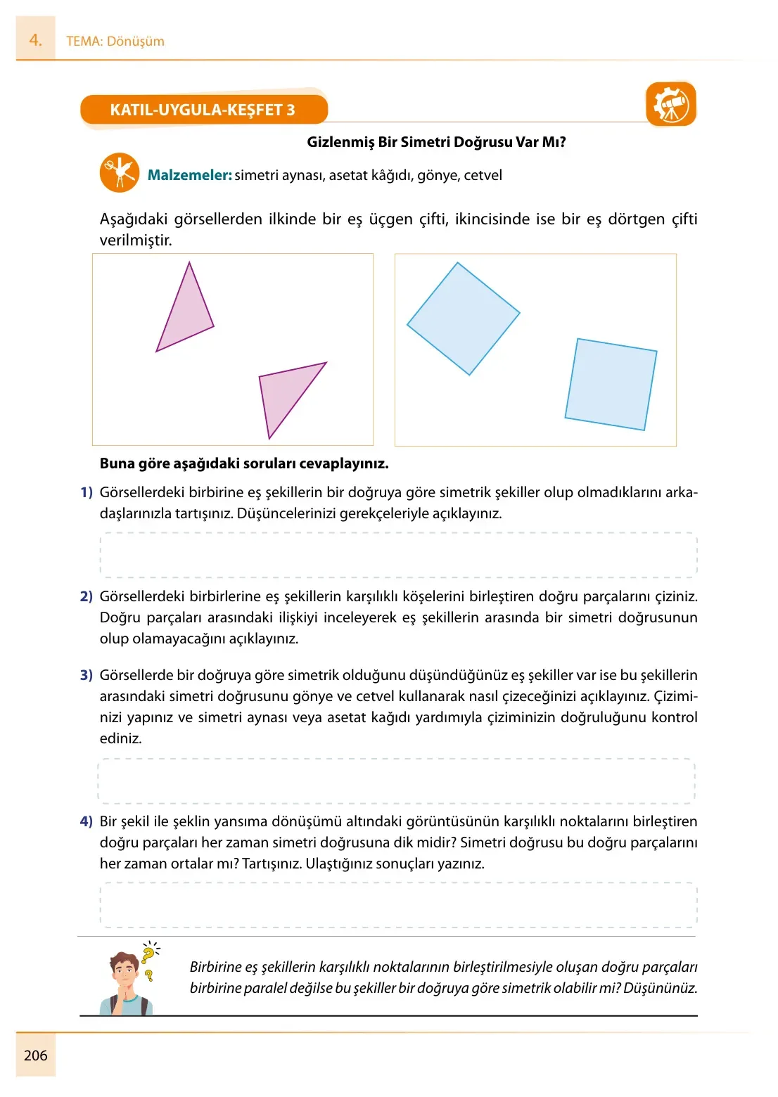 7. Sınıf Matematik Ders Kitabı Cevapları Meb Yayınları 1. Kitap Sayfa 206