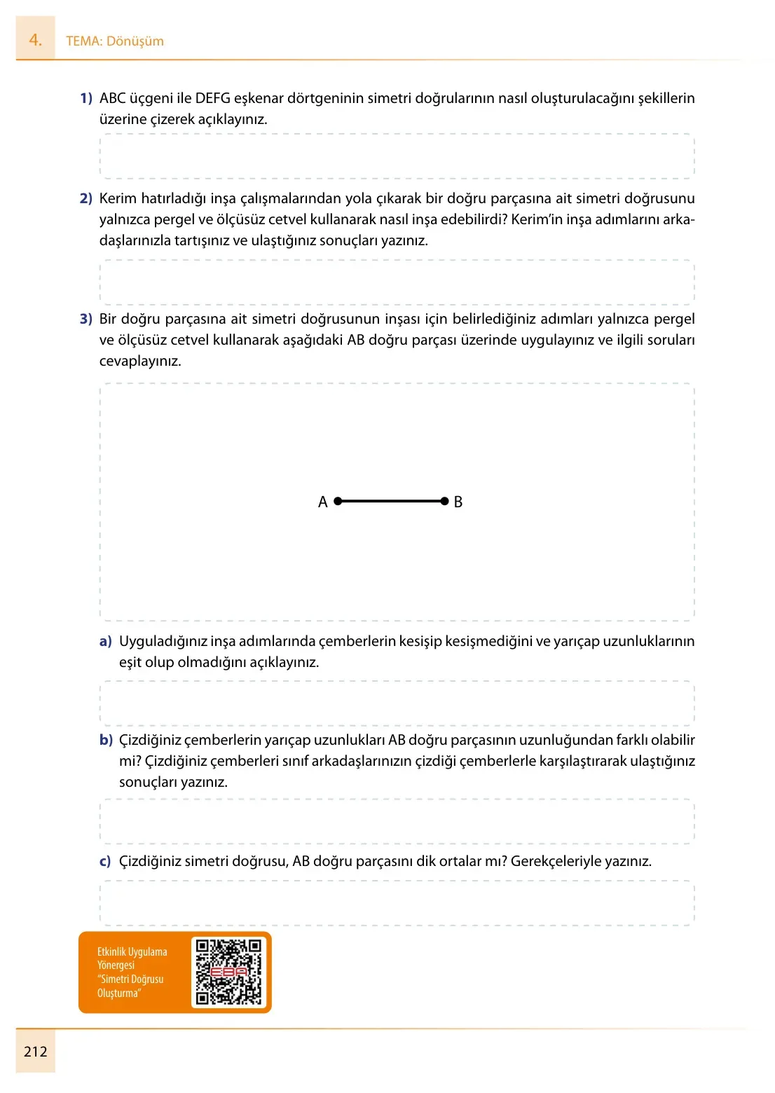 7. Sınıf Matematik Ders Kitabı Cevapları Meb Yayınları 1. Kitap Sayfa 212
