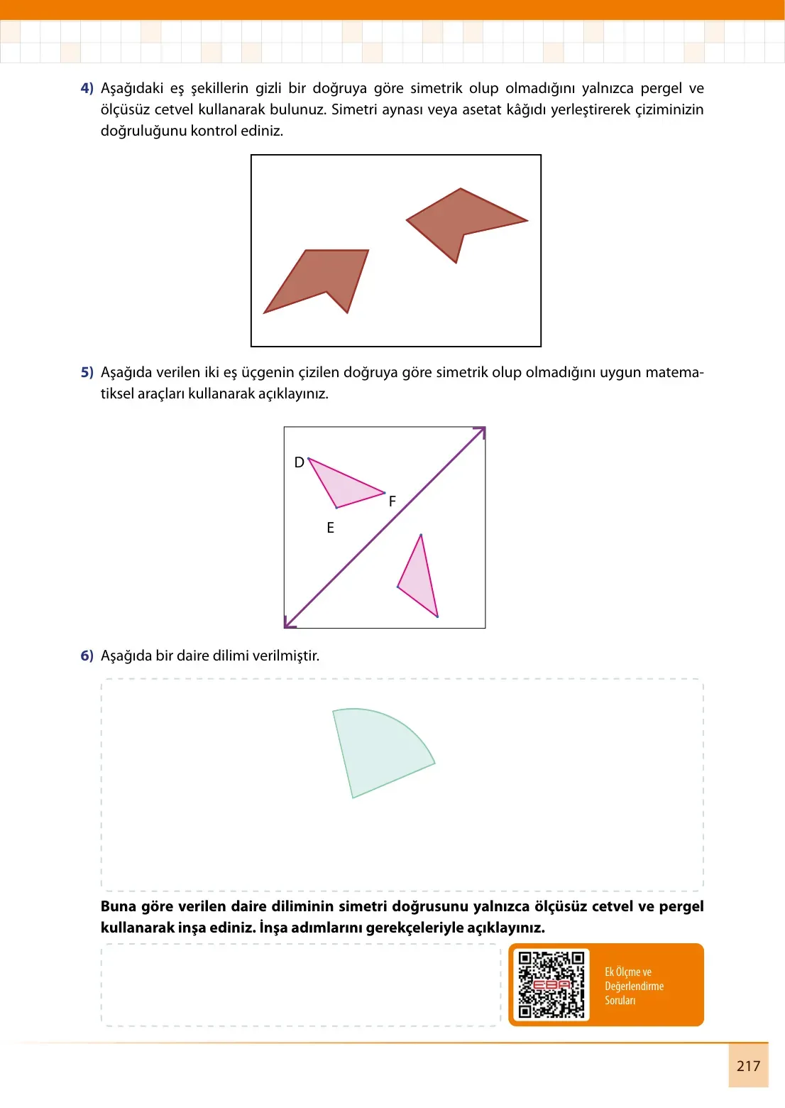 7. Sınıf Matematik Ders Kitabı Cevapları Meb Yayınları 1. Kitap Sayfa 217