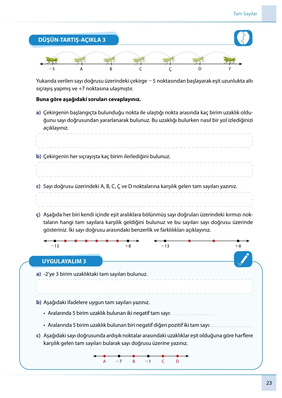7. Sınıf Matematik Ders Kitabı Cevapları Meb Yayınları 1. Kitap Sayfa 23