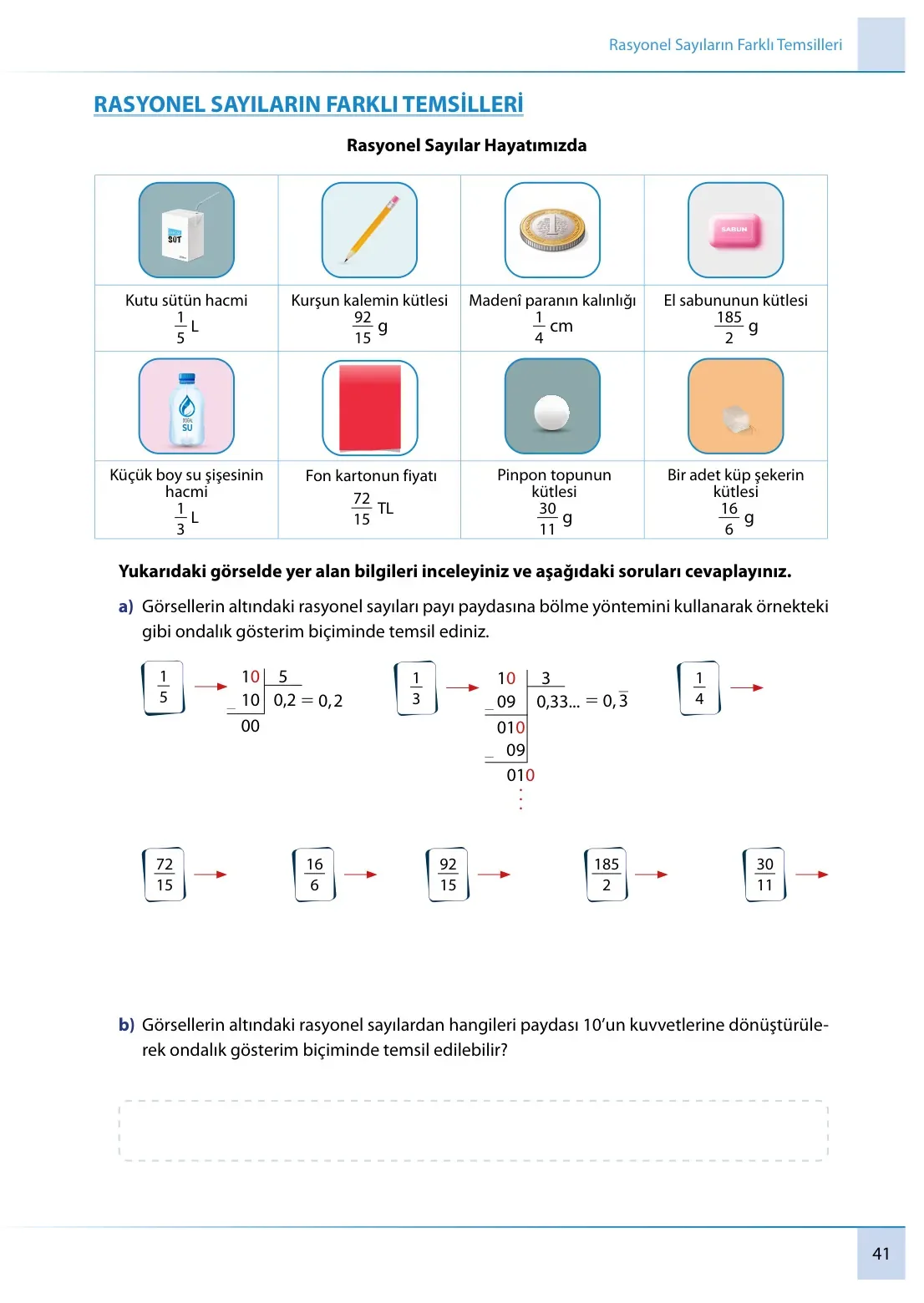 7. Sınıf Matematik Ders Kitabı Cevapları Meb Yayınları 1. Kitap Sayfa 41