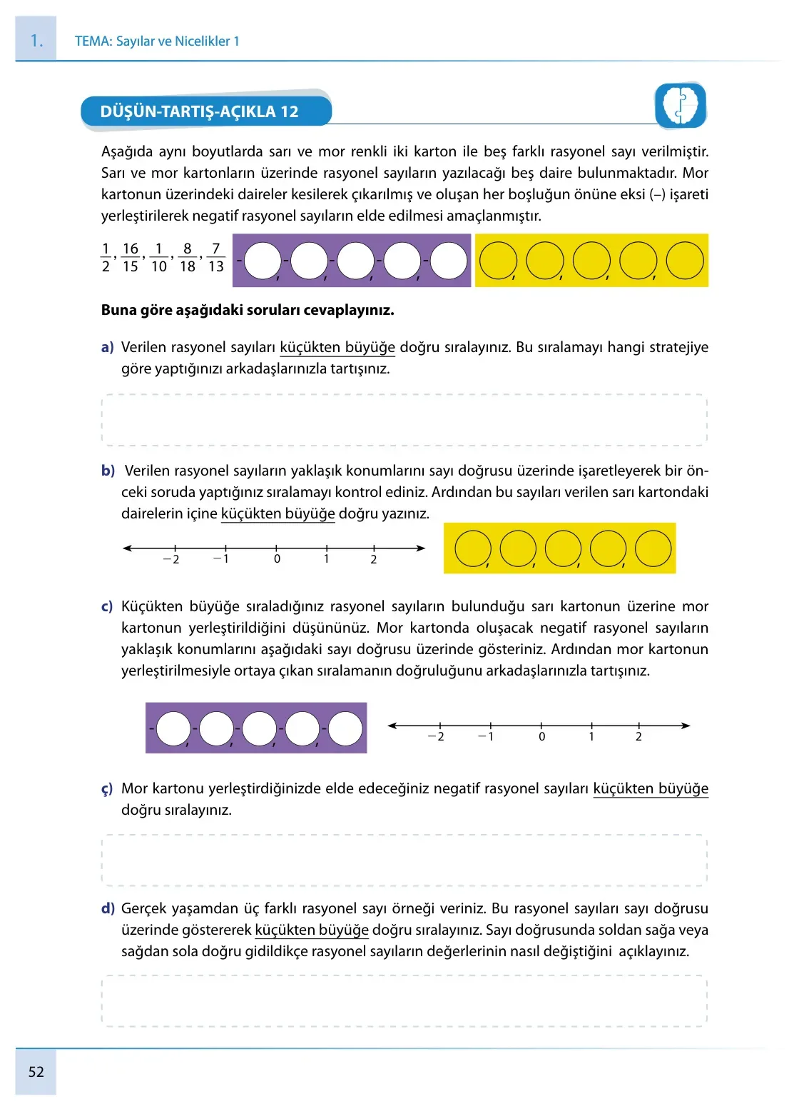 7. Sınıf Matematik Ders Kitabı Cevapları Meb Yayınları 1. Kitap Sayfa 52