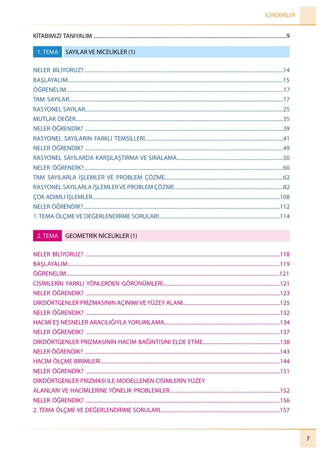 7. Sınıf Matematik Ders Kitabı Cevapları Meb Yayınları 1. Kitap Sayfa 7
