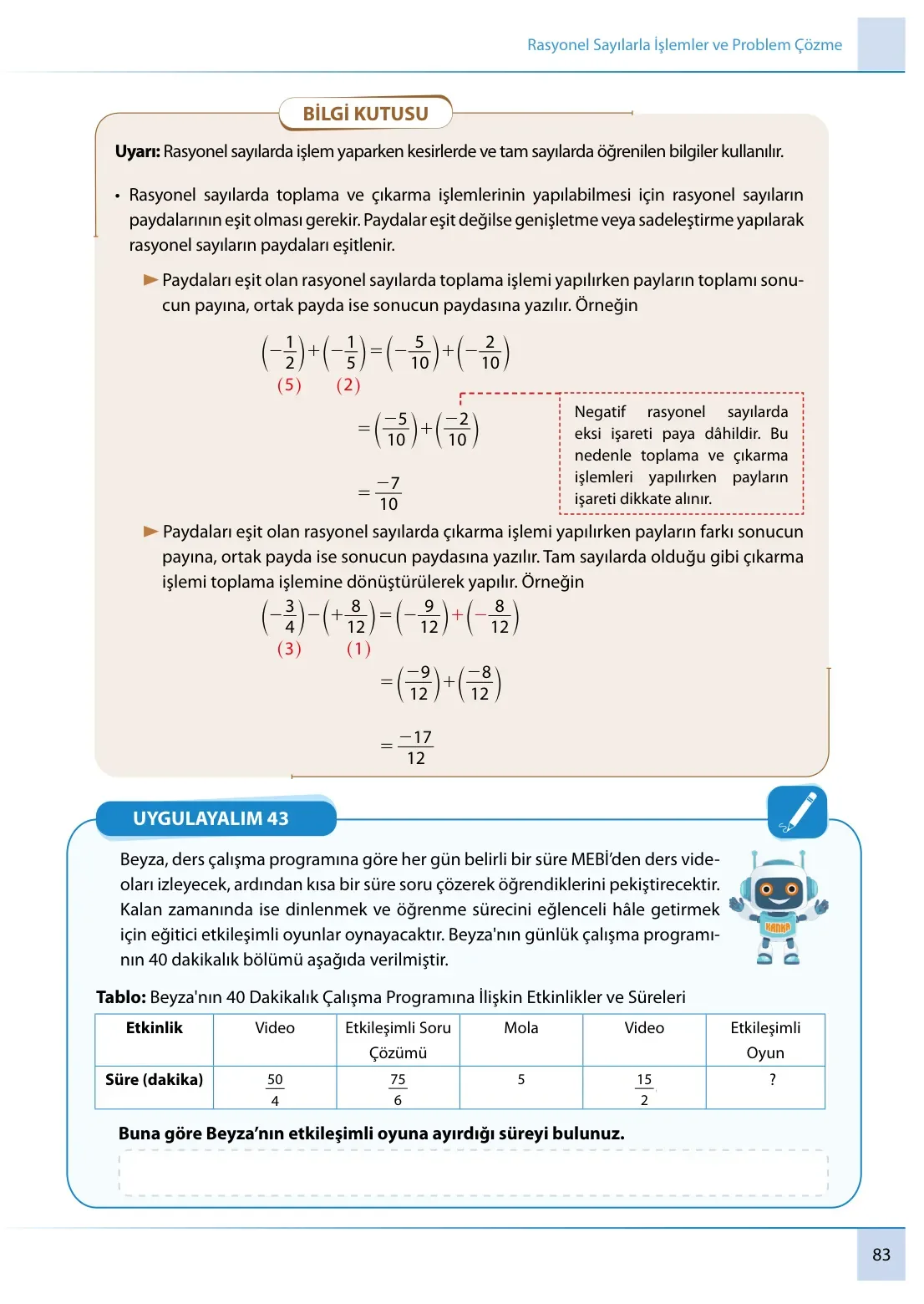 7. Sınıf Matematik Ders Kitabı Cevapları Meb Yayınları 1. Kitap Sayfa 83