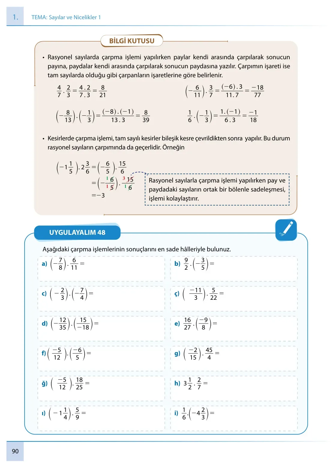 7. Sınıf Matematik Ders Kitabı Cevapları Meb Yayınları 1. Kitap Sayfa 90