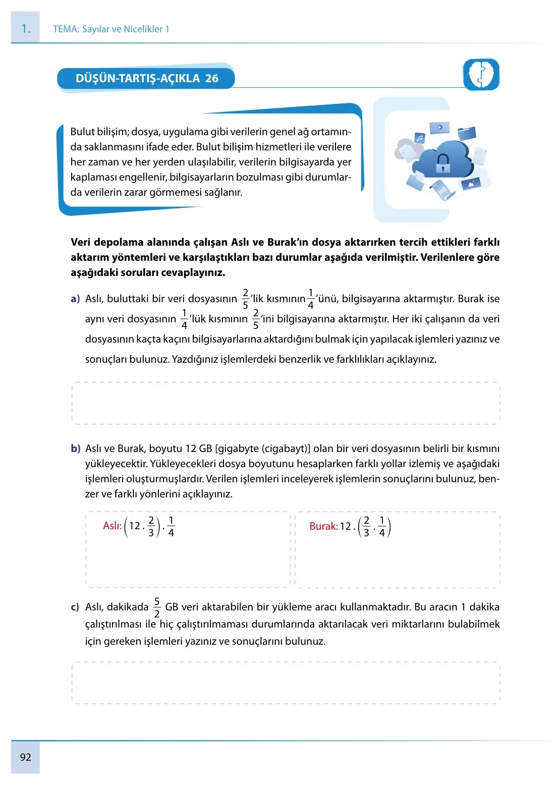 7. Sınıf Matematik Ders Kitabı Cevapları Meb Yayınları 1. Kitap Sayfa 92