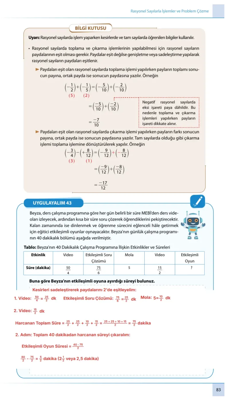 7. Sınıf Matematik Ders Kitabı Cevapları Meb Yayınları 1. Kitap Sayfa 83 Çözüm Görseli