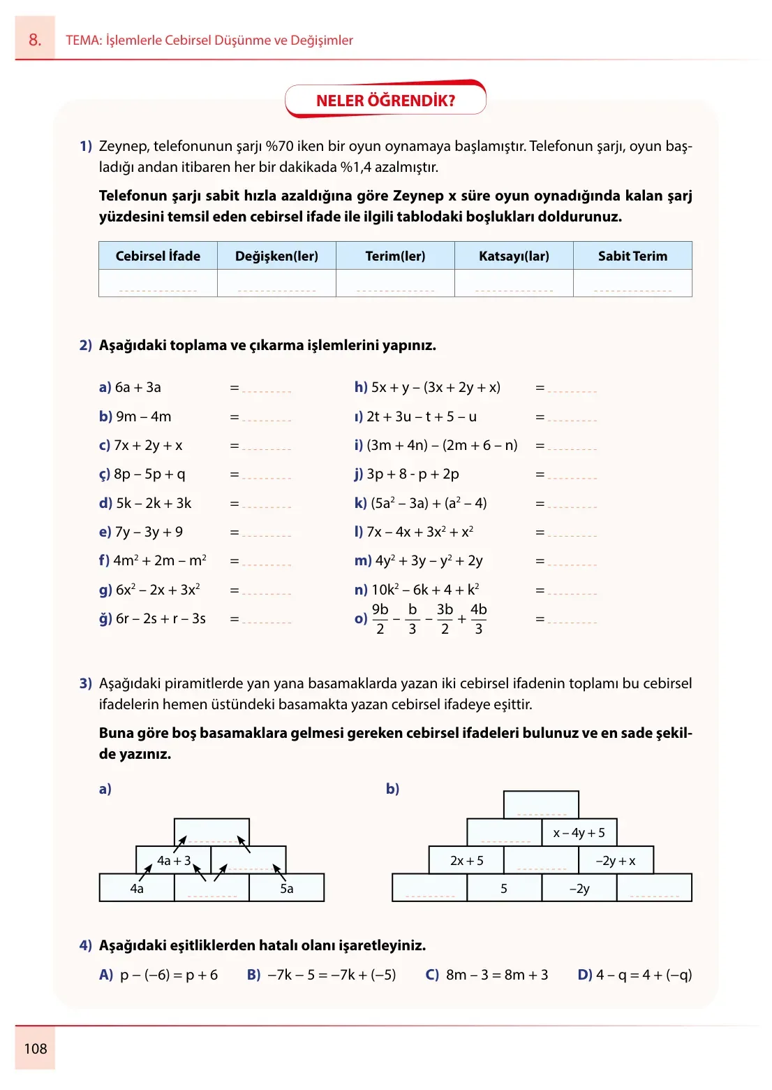 7. Sınıf Matematik Ders Kitabı Cevapları Meb Yayınları 2. Kitap Sayfa 108