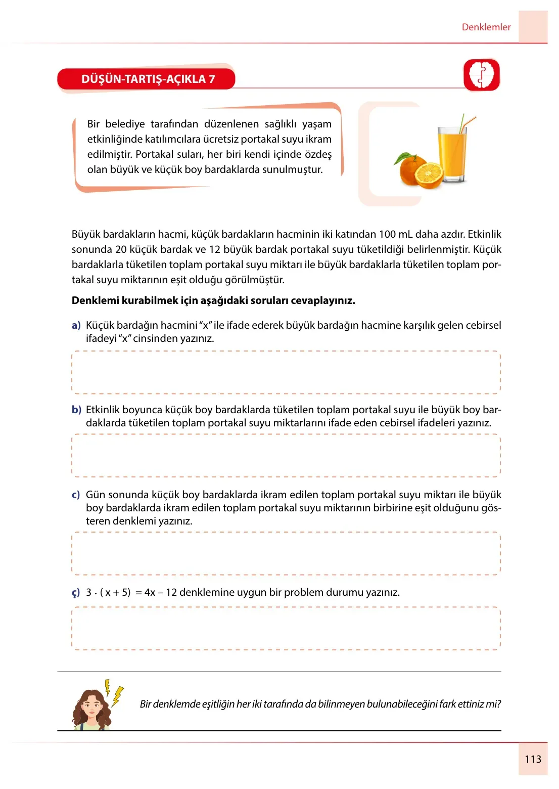 7. Sınıf Matematik Ders Kitabı Cevapları Meb Yayınları 2. Kitap Sayfa 113
