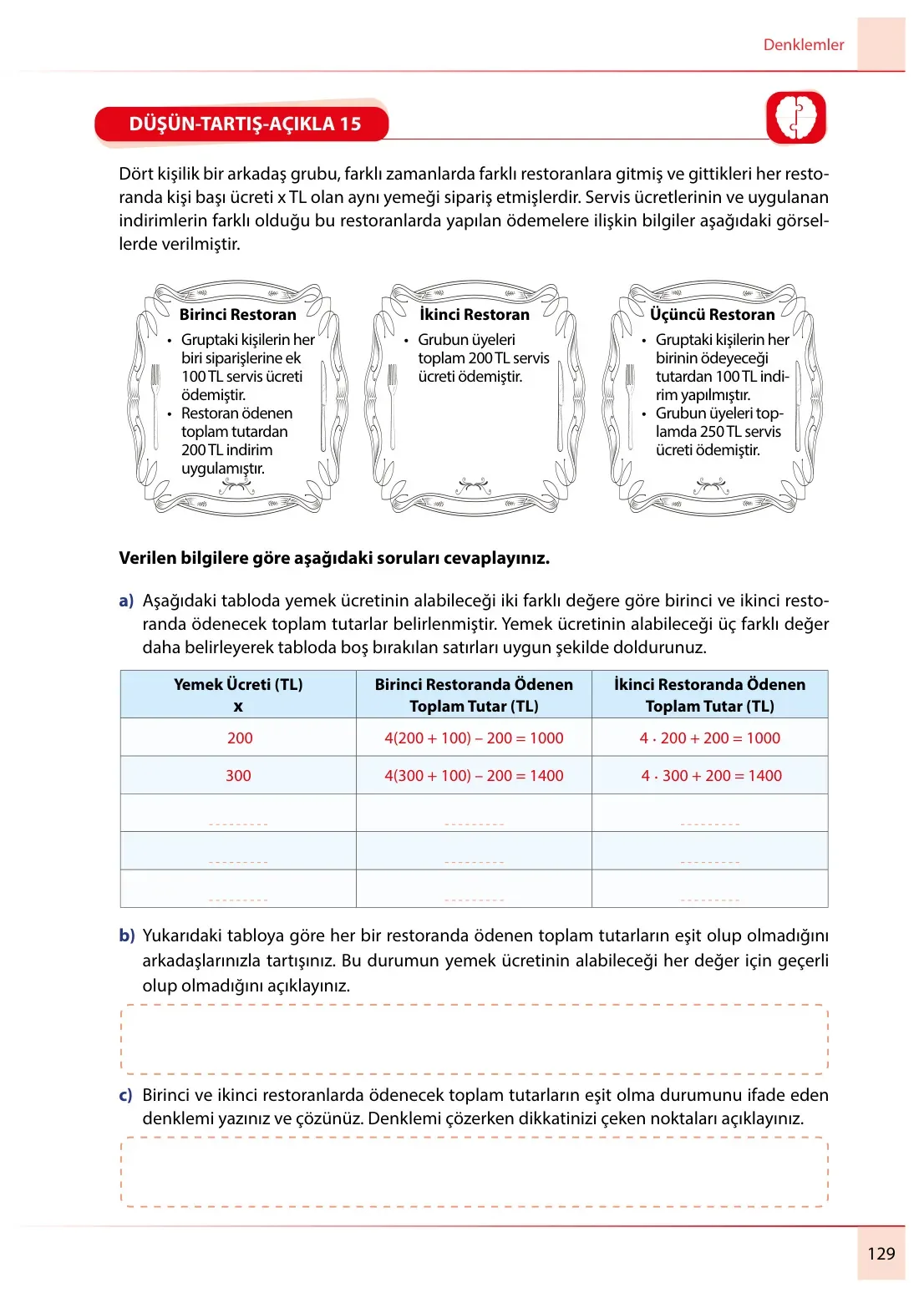 7. Sınıf Matematik Ders Kitabı Cevapları Meb Yayınları 2. Kitap Sayfa 129