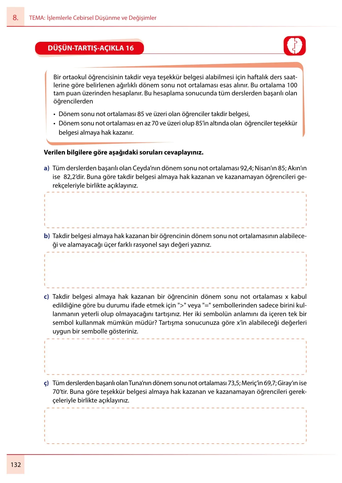 7. Sınıf Matematik Ders Kitabı Cevapları Meb Yayınları 2. Kitap Sayfa 132