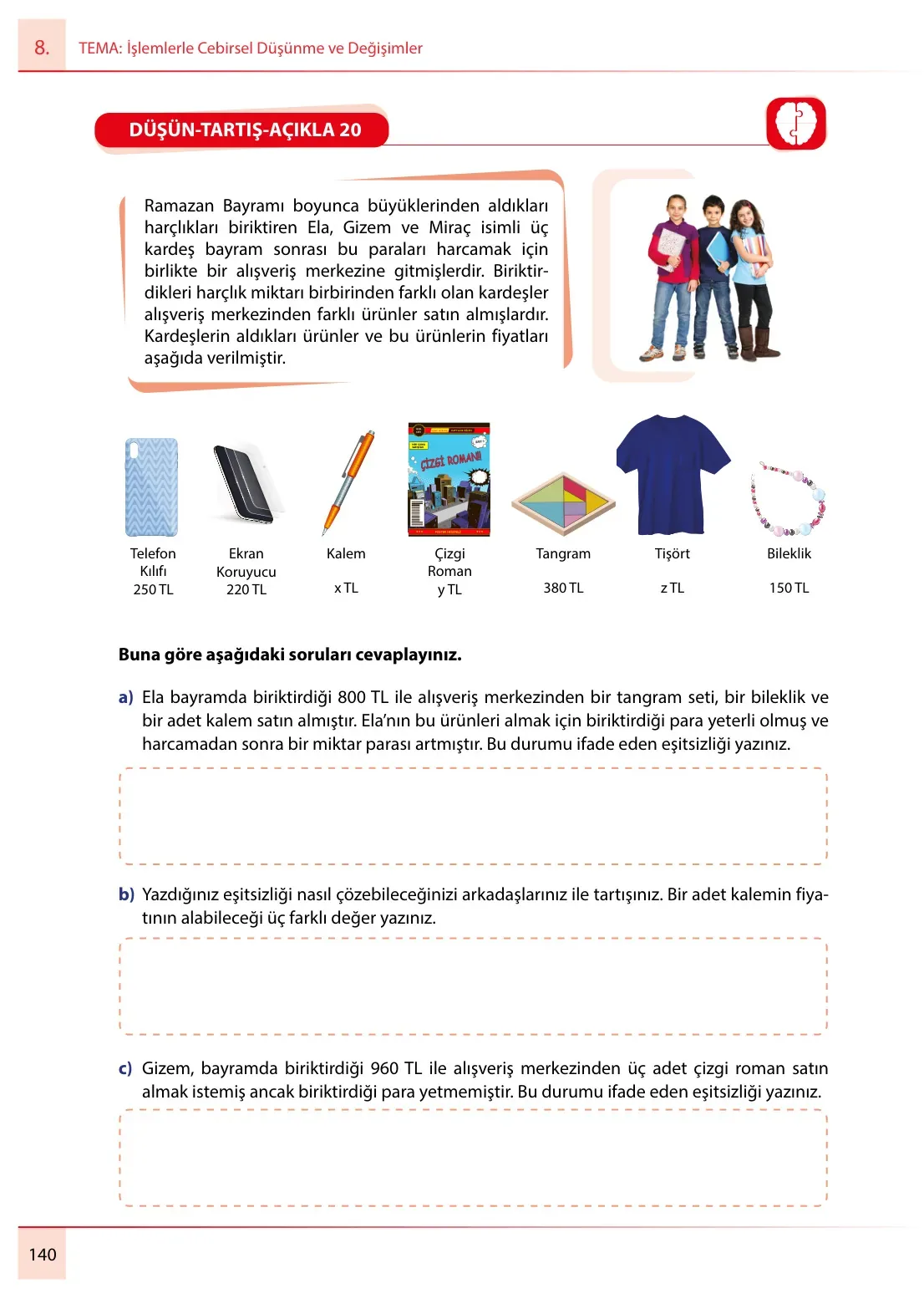 7. Sınıf Matematik Ders Kitabı Cevapları Meb Yayınları 2. Kitap Sayfa 140