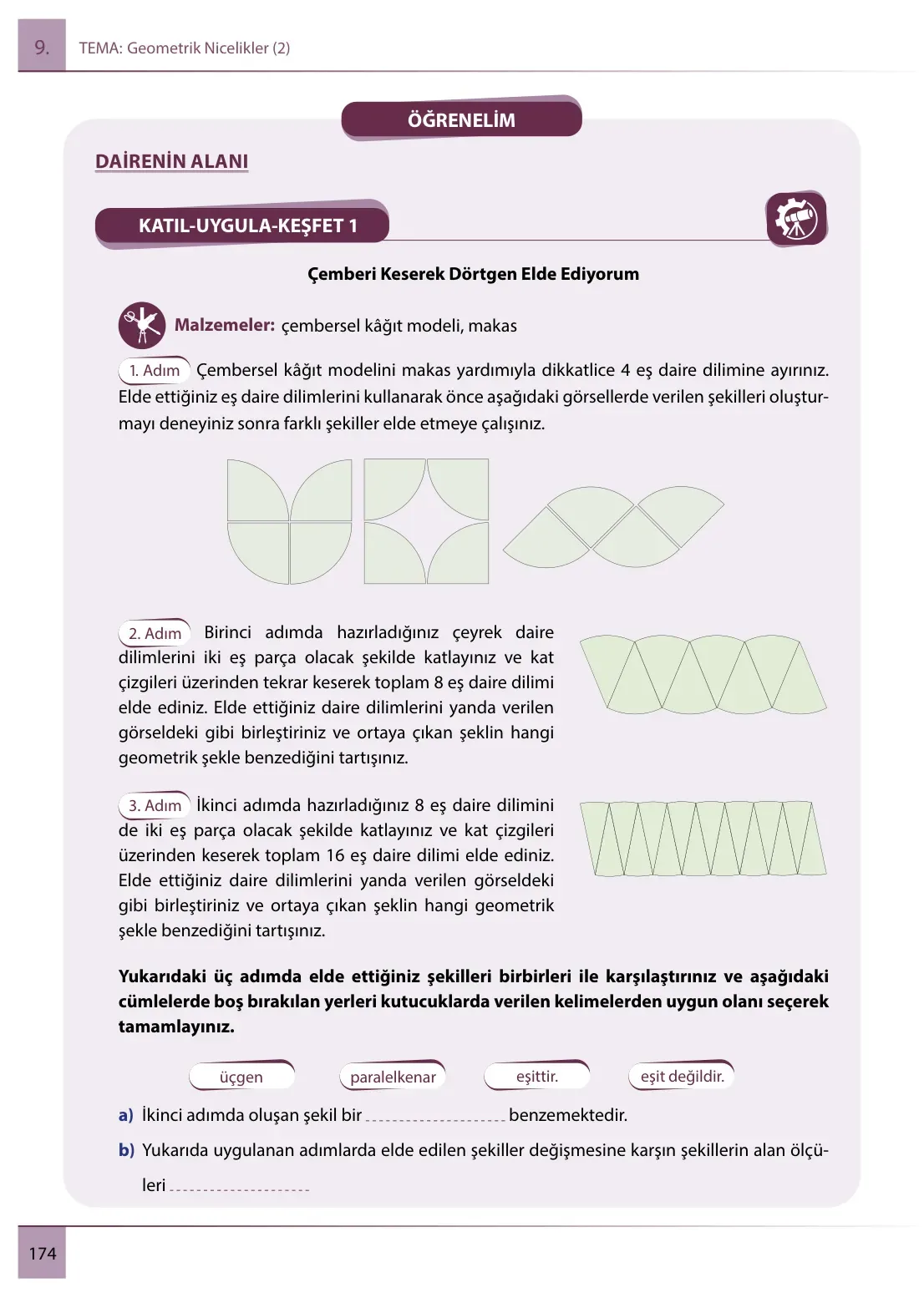 7. Sınıf Matematik Ders Kitabı Cevapları Meb Yayınları 2. Kitap Sayfa 174