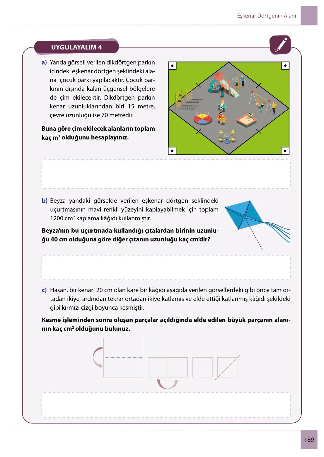 7. Sınıf Matematik Ders Kitabı Cevapları Meb Yayınları 2. Kitap Sayfa 189