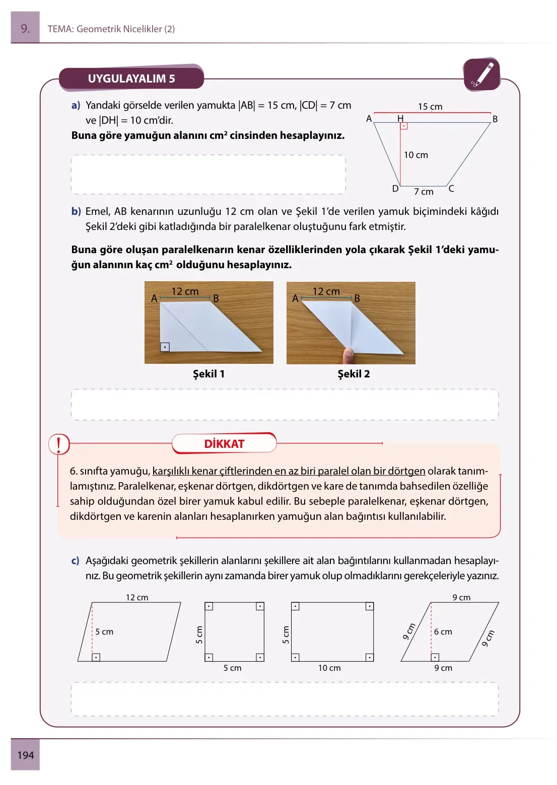 7. Sınıf Matematik Ders Kitabı Cevapları Meb Yayınları 2. Kitap Sayfa 194