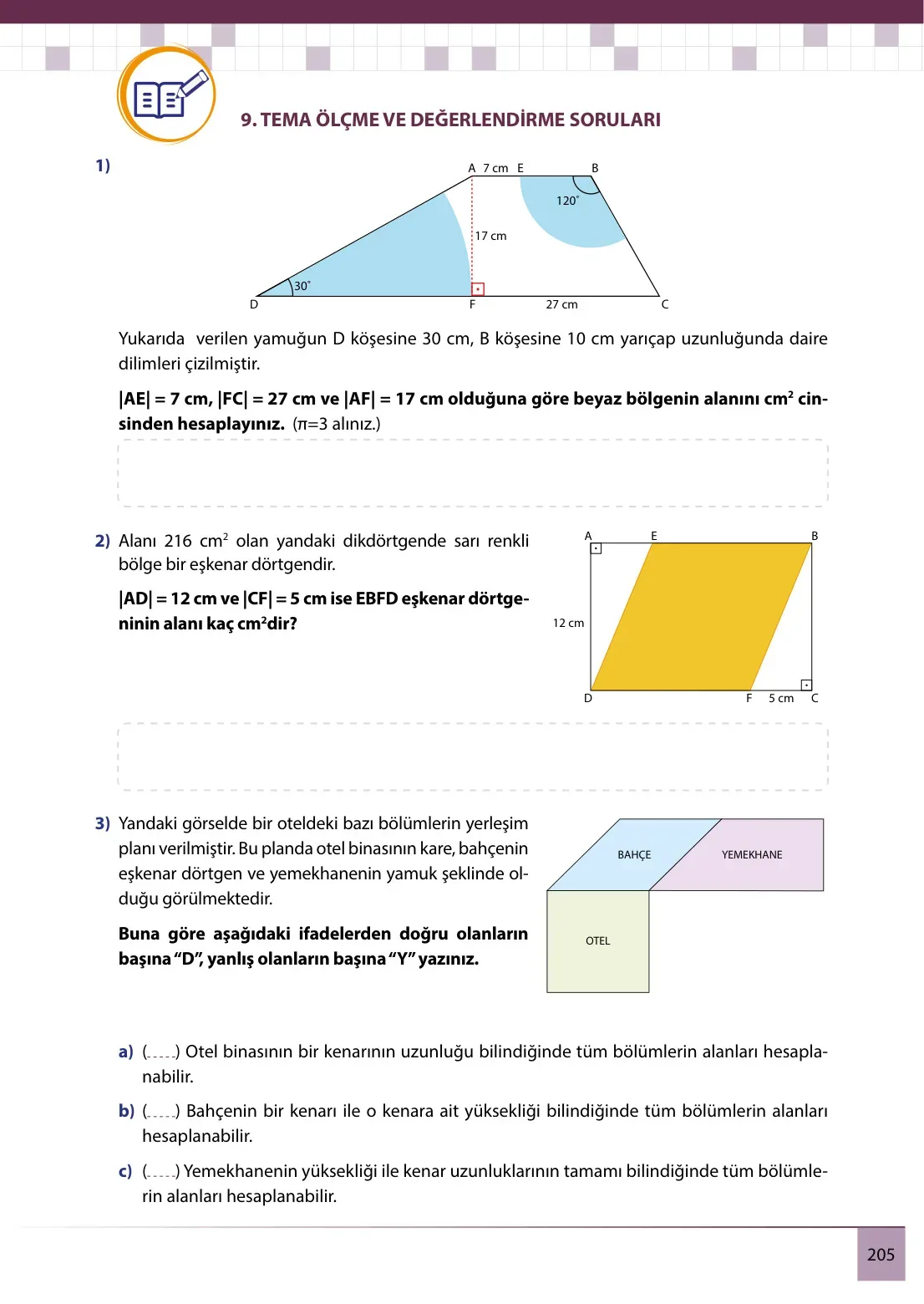 7. Sınıf Matematik Ders Kitabı Cevapları Meb Yayınları 2. Kitap Sayfa 205