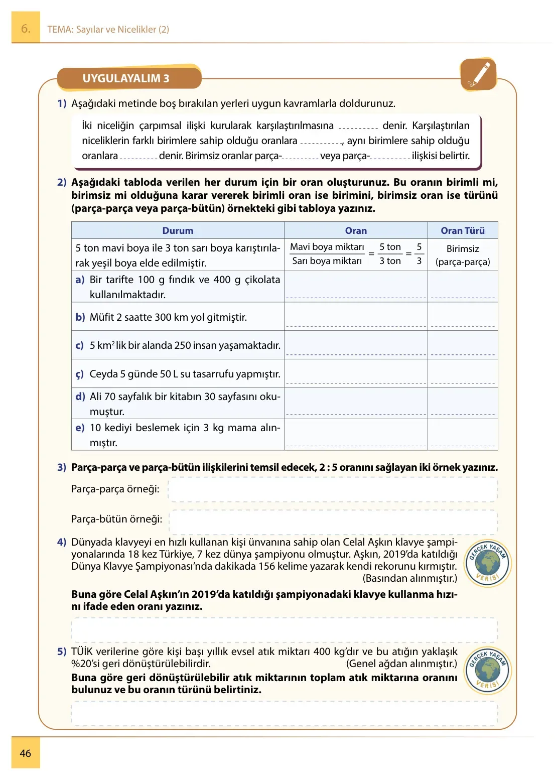 7. Sınıf Matematik Ders Kitabı Cevapları Meb Yayınları 2. Kitap Sayfa 46