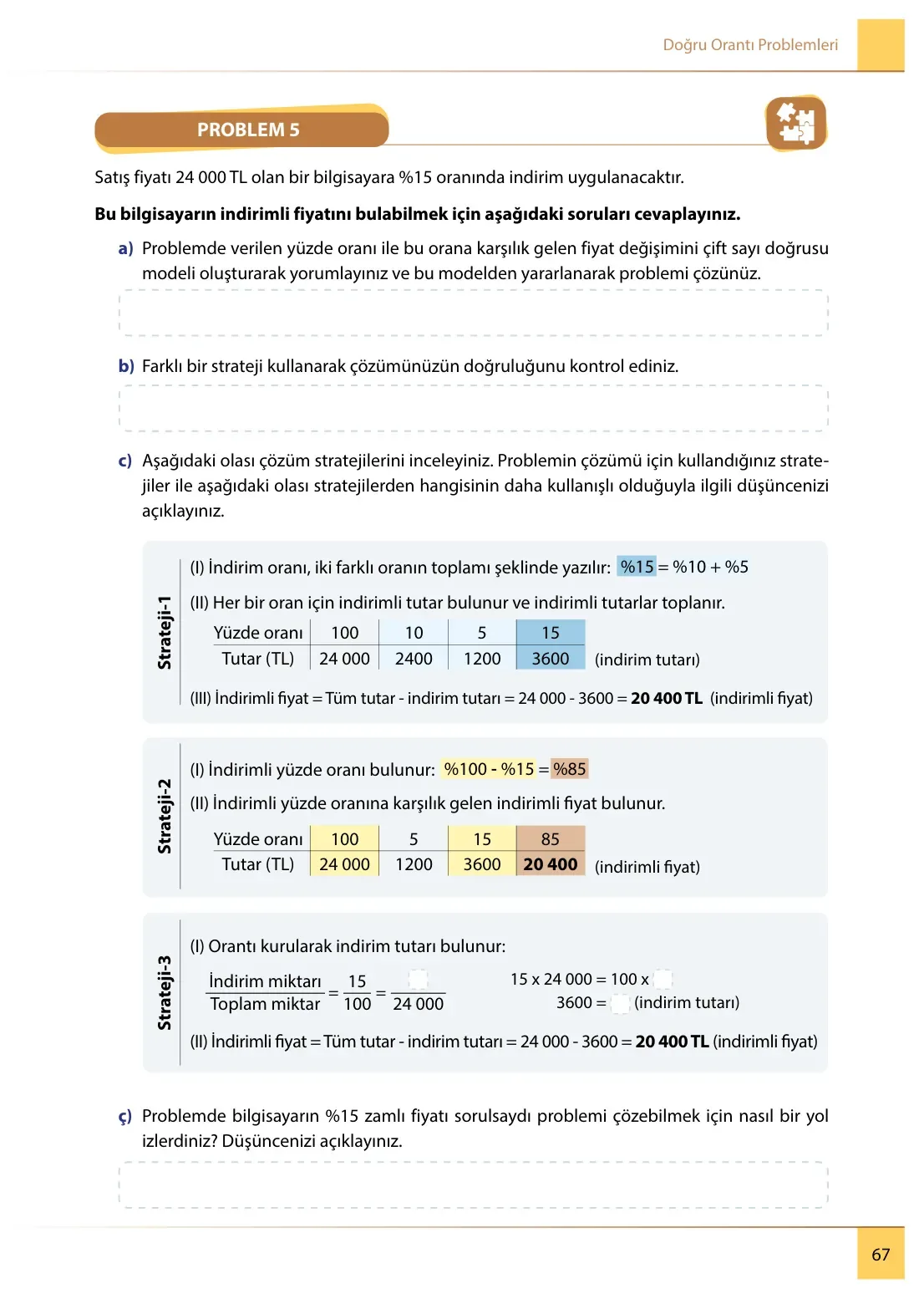 7. Sınıf Matematik Ders Kitabı Cevapları Meb Yayınları 2. Kitap Sayfa 67