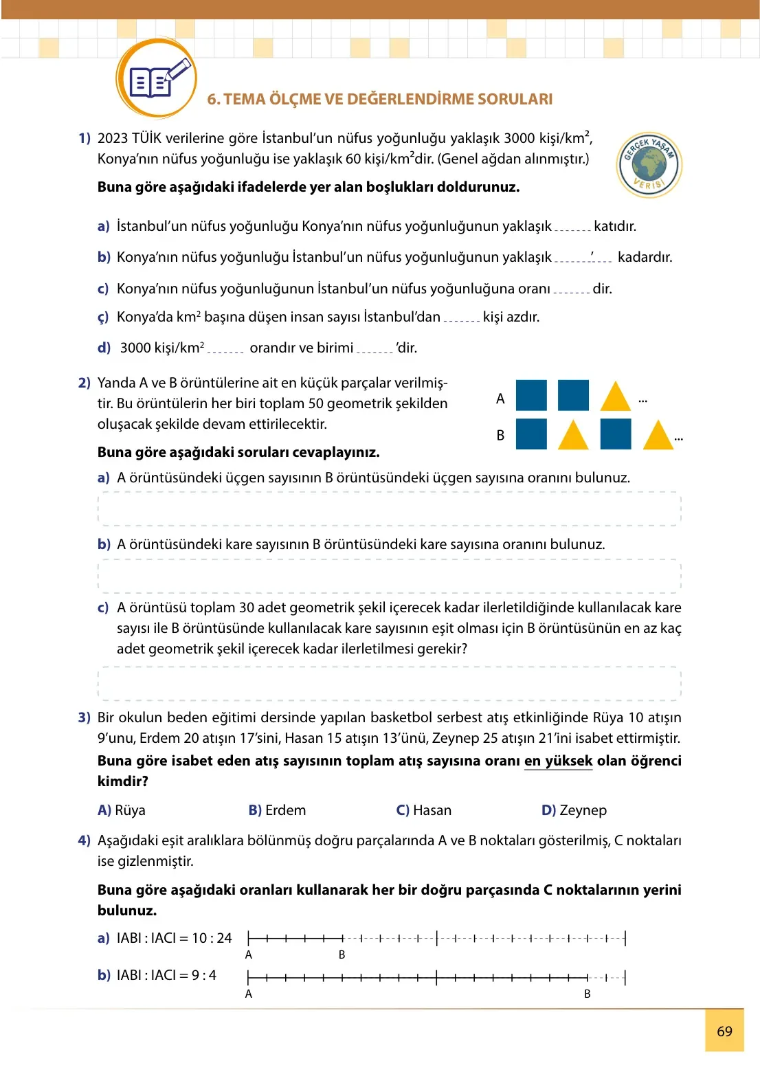 7. Sınıf Matematik Ders Kitabı Cevapları Meb Yayınları 2. Kitap Sayfa 69