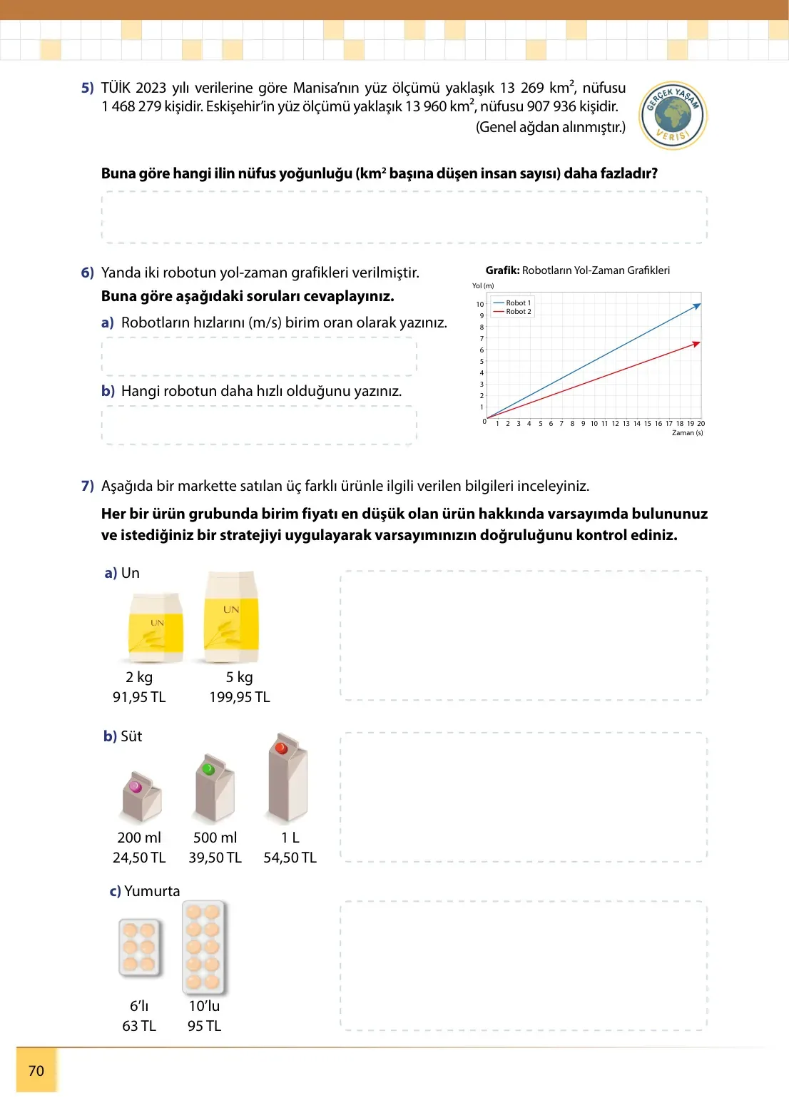 7. Sınıf Matematik Ders Kitabı Cevapları Meb Yayınları 2. Kitap Sayfa 70