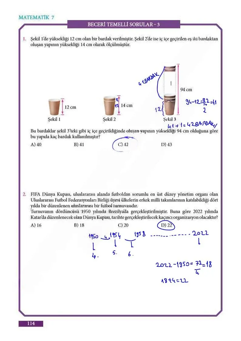 7. Sınıf Matematik Ders Kitabı Cevapları Meb Yayınları Sayfa 114 Çözüm Görseli