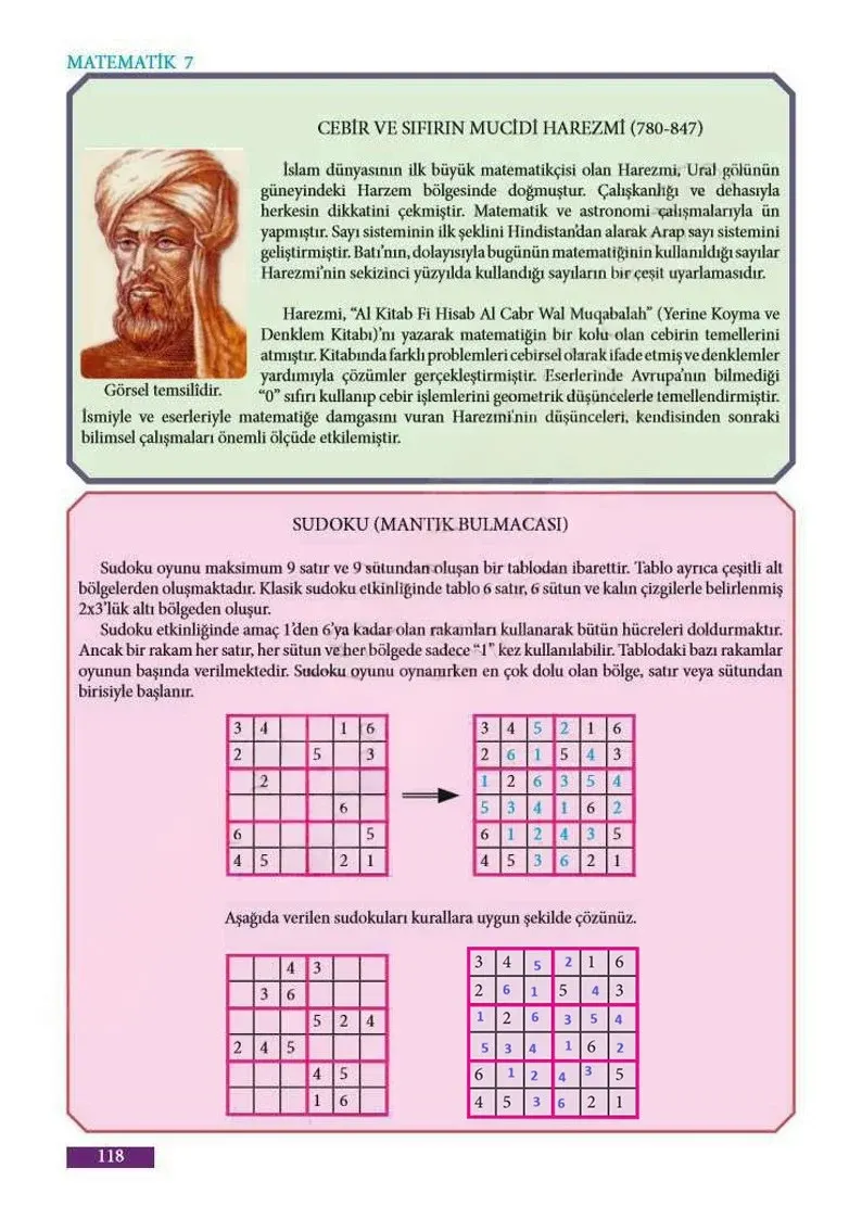 7. Sınıf Matematik Ders Kitabı Cevapları Meb Yayınları Sayfa 118 Çözüm Görseli