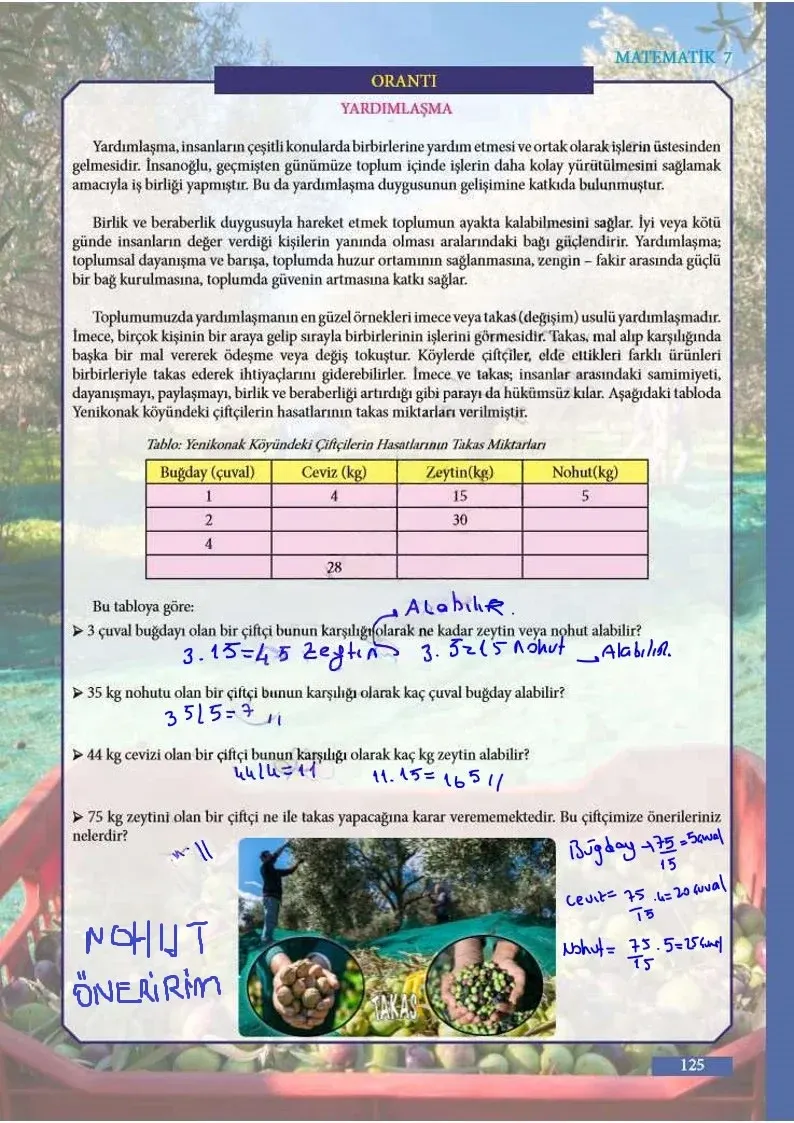 7. Sınıf Matematik Ders Kitabı Cevapları Meb Yayınları Sayfa 125 Çözüm Görseli