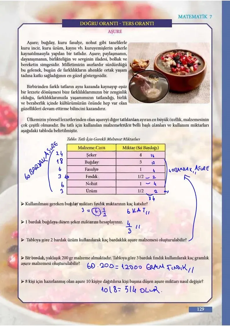 7. Sınıf Matematik Ders Kitabı Cevapları Meb Yayınları Sayfa 129 Çözüm Görseli